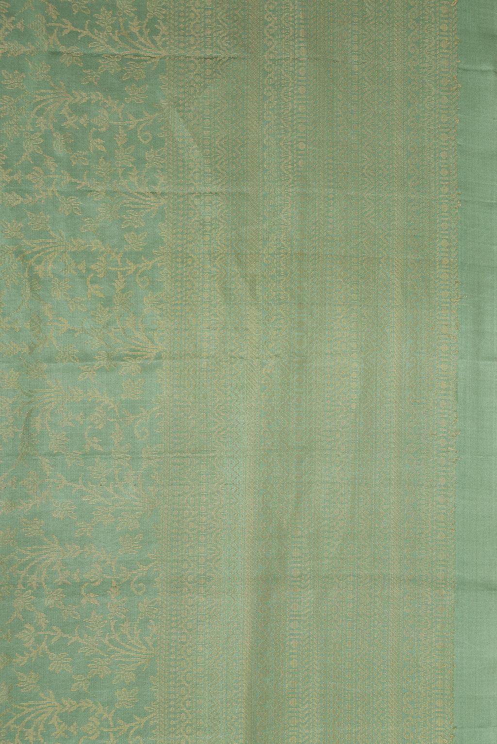 Border image of Light Green Dual Tone Soft Silk Saree with Zari Brocade on the body and Zari Border. 