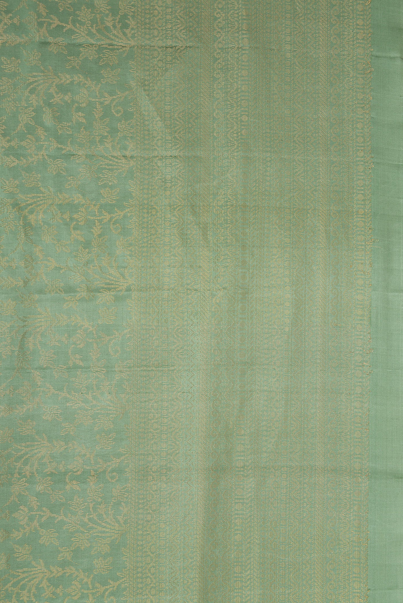 Border image of Light Green Dual Tone Soft Silk Saree with Zari Brocade on the body and Zari Border. 