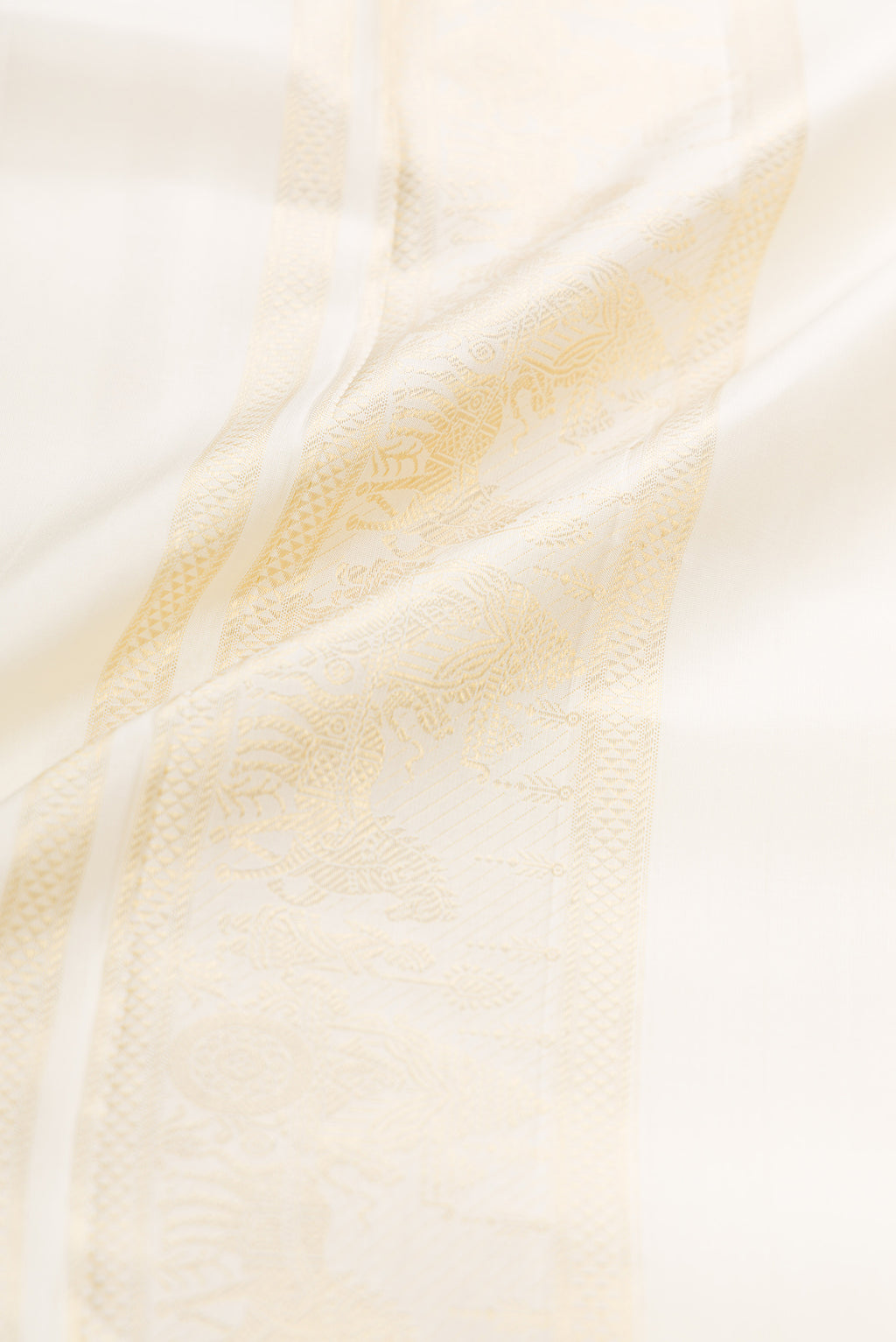 Sandal Silk Dhoti With Angavastram (8X4) Muzham with Plain Body and Zari Border