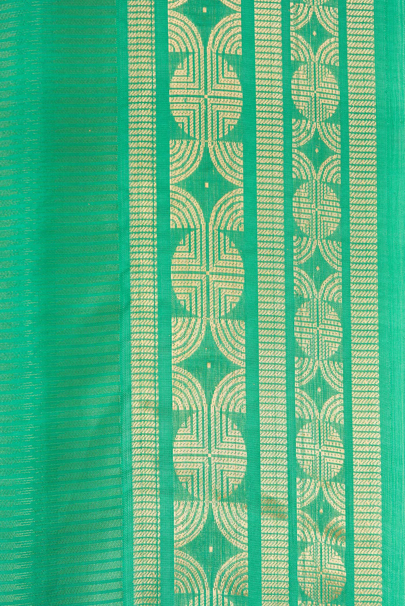 Border image of Green Dual Tone Soft Silk Saree with Zari Butta on the body and Zari Border. 