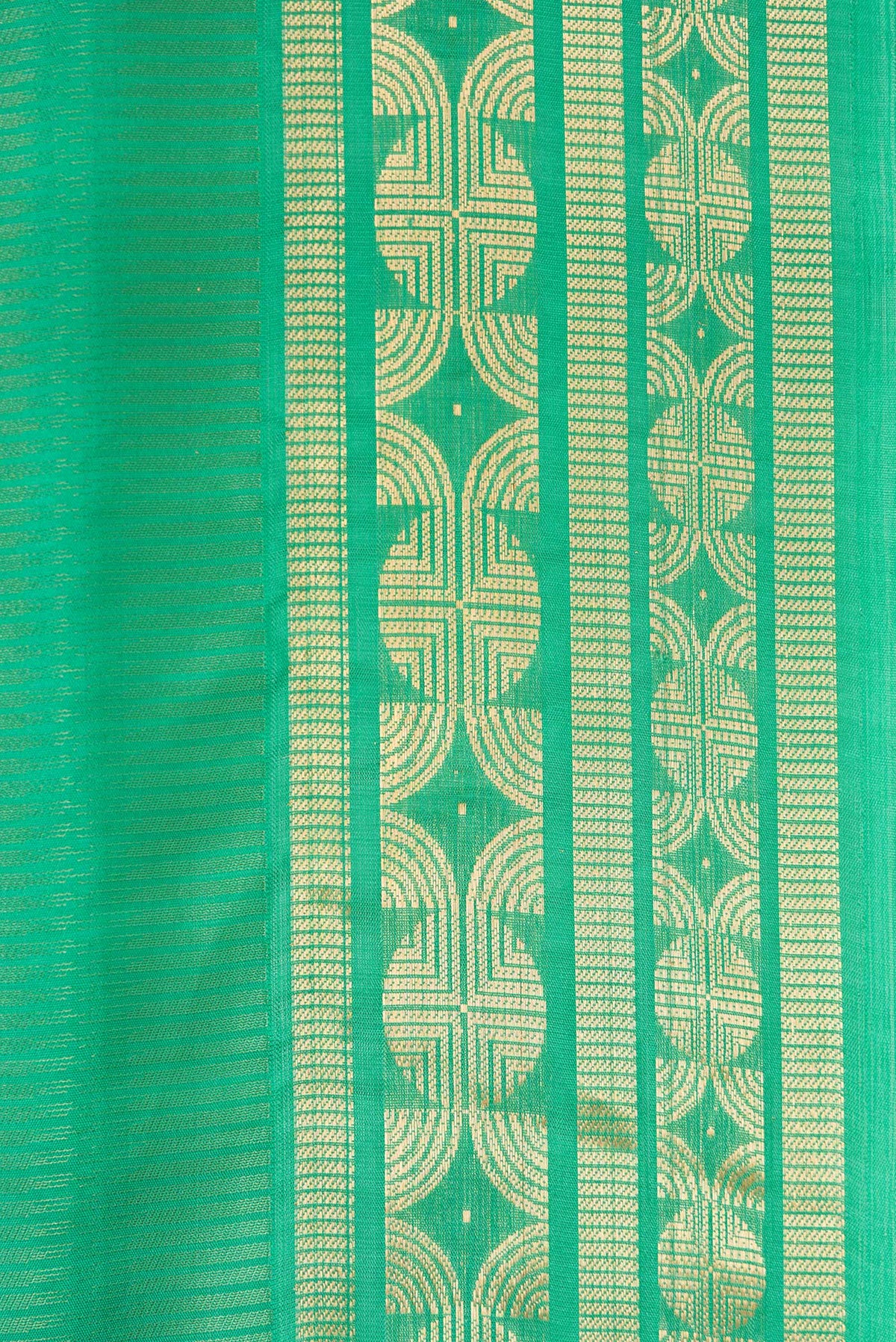 Border image of Green Dual Tone Soft Silk Saree with Zari Butta on the body and Zari Border. 