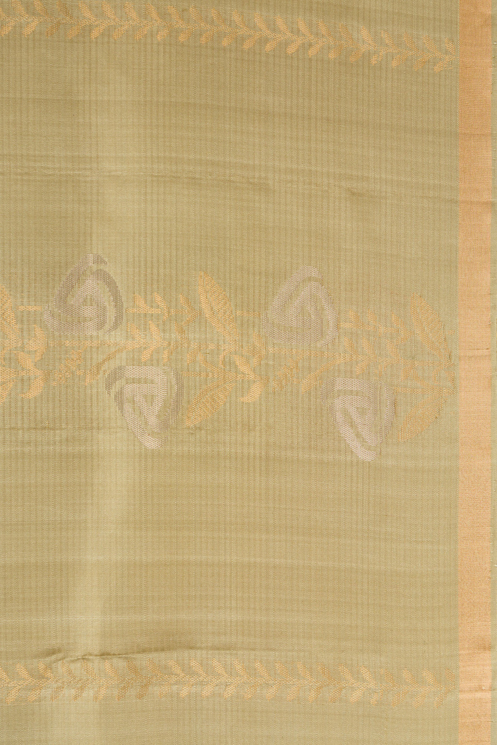 Border image of Pista Green Dual Tone Soft Silk Saree with Zari Butta on the body and Zari Border. 