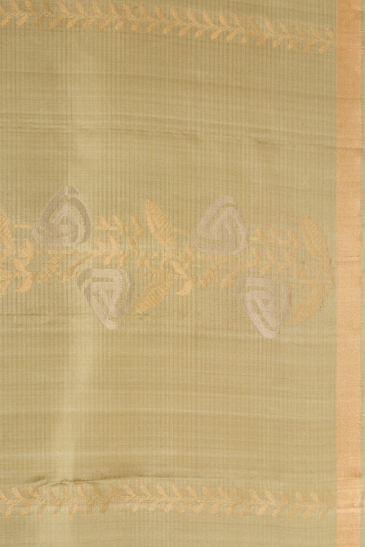 Border image of Pista Green Dual Tone Soft Silk Saree with Zari Butta on the body and Zari Border. 