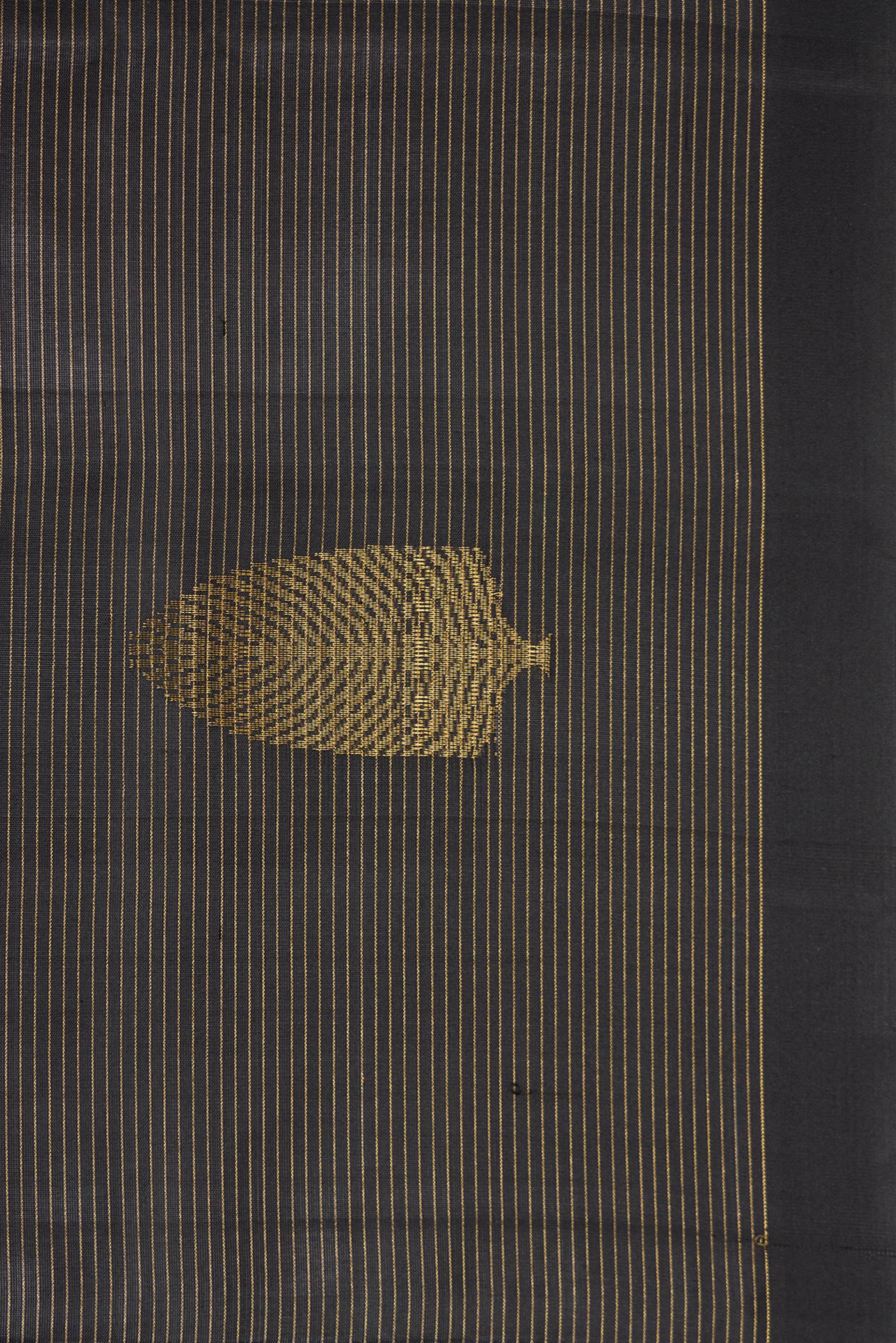 Border image of Black Dual Tone Soft Silk Saree with Stripes on the body and Plain Border. 