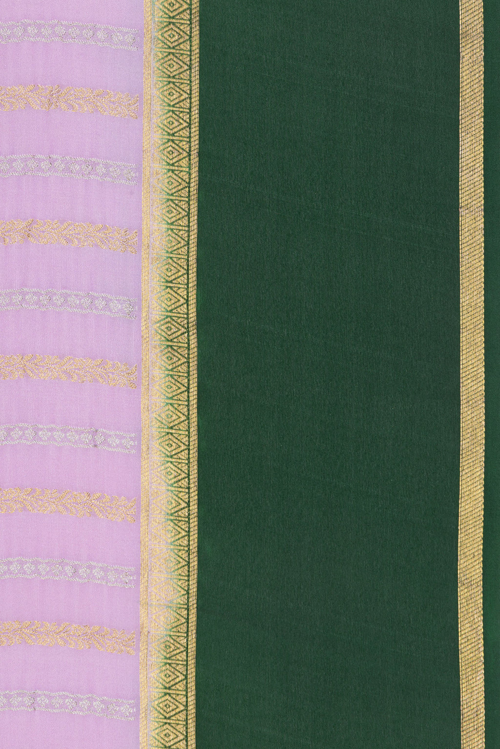 Border image of Pink Dual Tone Mysore Silk Saree with Stripes on the body and Zari Border. 