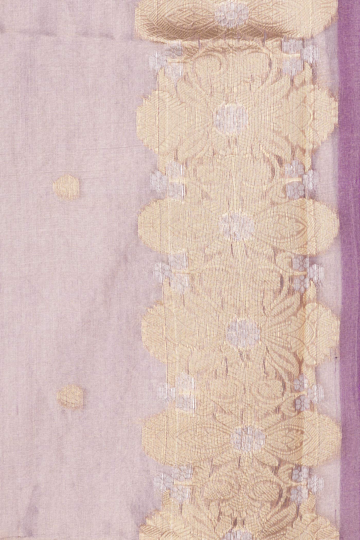 Border image of Pink Dual Tone Organza Silk Saree with Zari Butta on the body and Zari Border. 