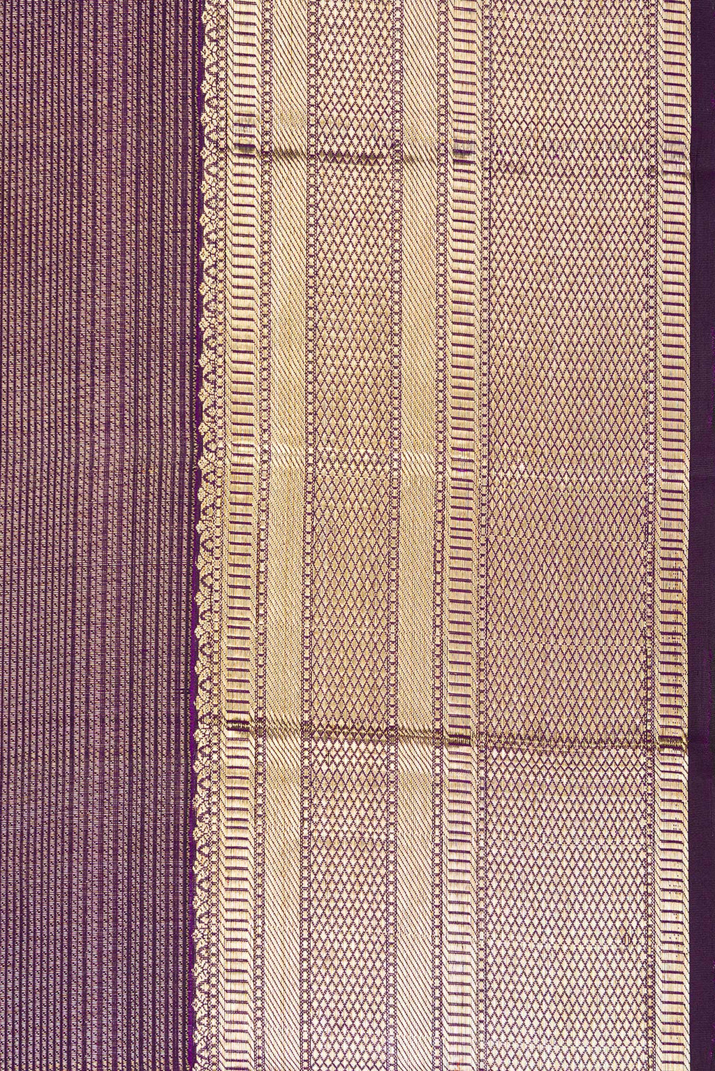 Border image of Violet Dual Tone Kanchipuram Silk Saree with Zari Brocade on the body and Zari Border. 