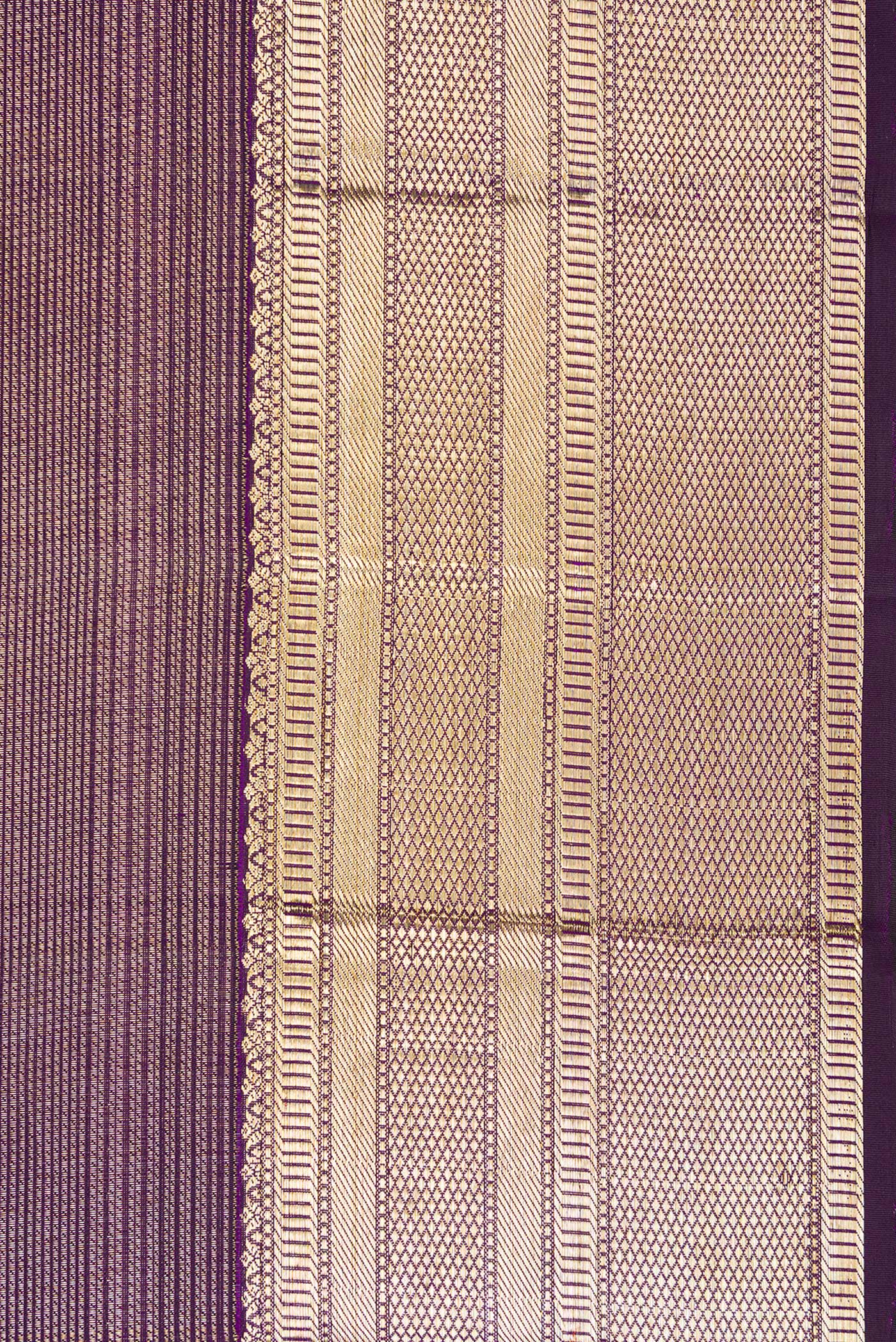 Border image of Violet Dual Tone Kanchipuram Silk Saree with Zari Brocade on the body and Zari Border. 