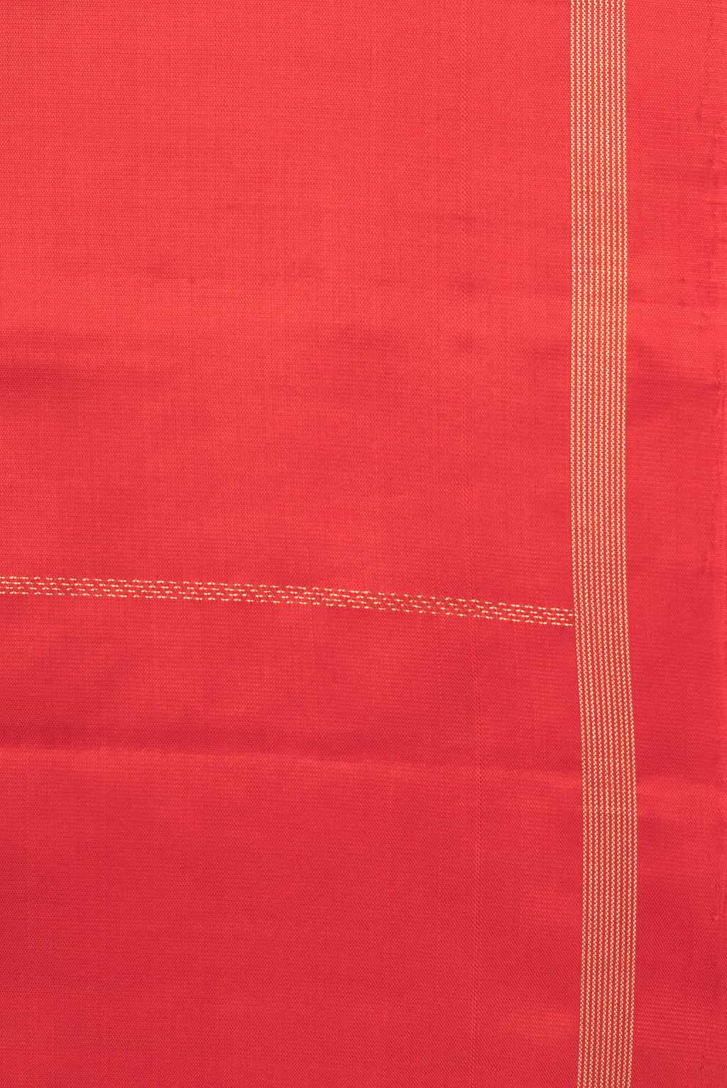 Border image of Pure Silk Red Dual Tone Soft Saree with Zari Butta on the body and Zari Border. 