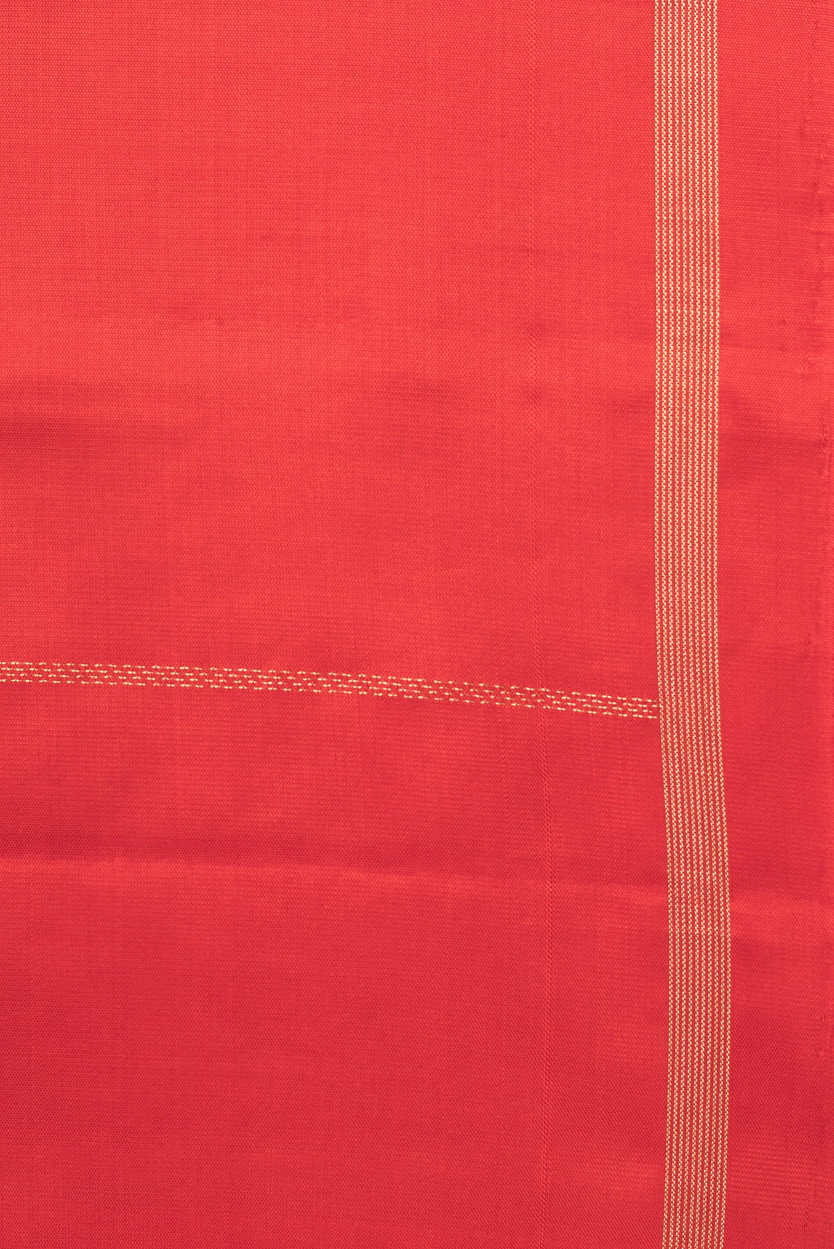 Border image of Pure Silk Red Dual Tone Soft Saree with Zari Butta on the body and Zari Border. 