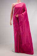 Pink Soft Silk Saree with Zari Brocade on the body and Fancy Border.  displayed on a mannequin