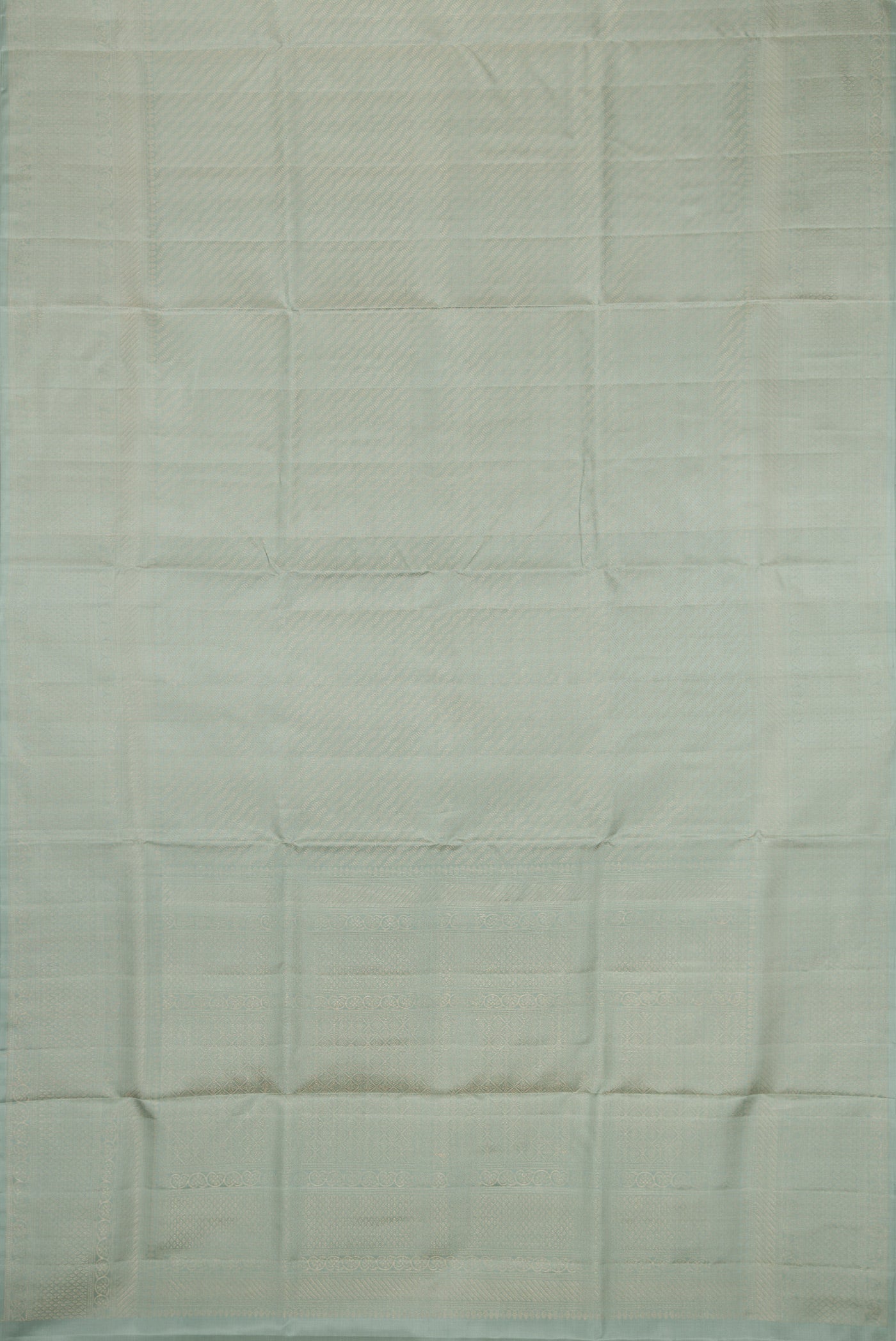 Flat view of Light Blue Dual Tone Soft Silk Saree with Zari Brocade on the body and Fancy Border. 