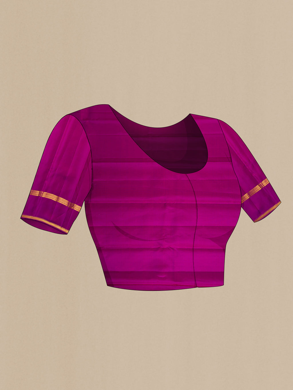 Close up image of the blouse of Maya Blue Dual Tone Kanjivaram Silk Saree with Zari Butta on the body and Zari Border. 