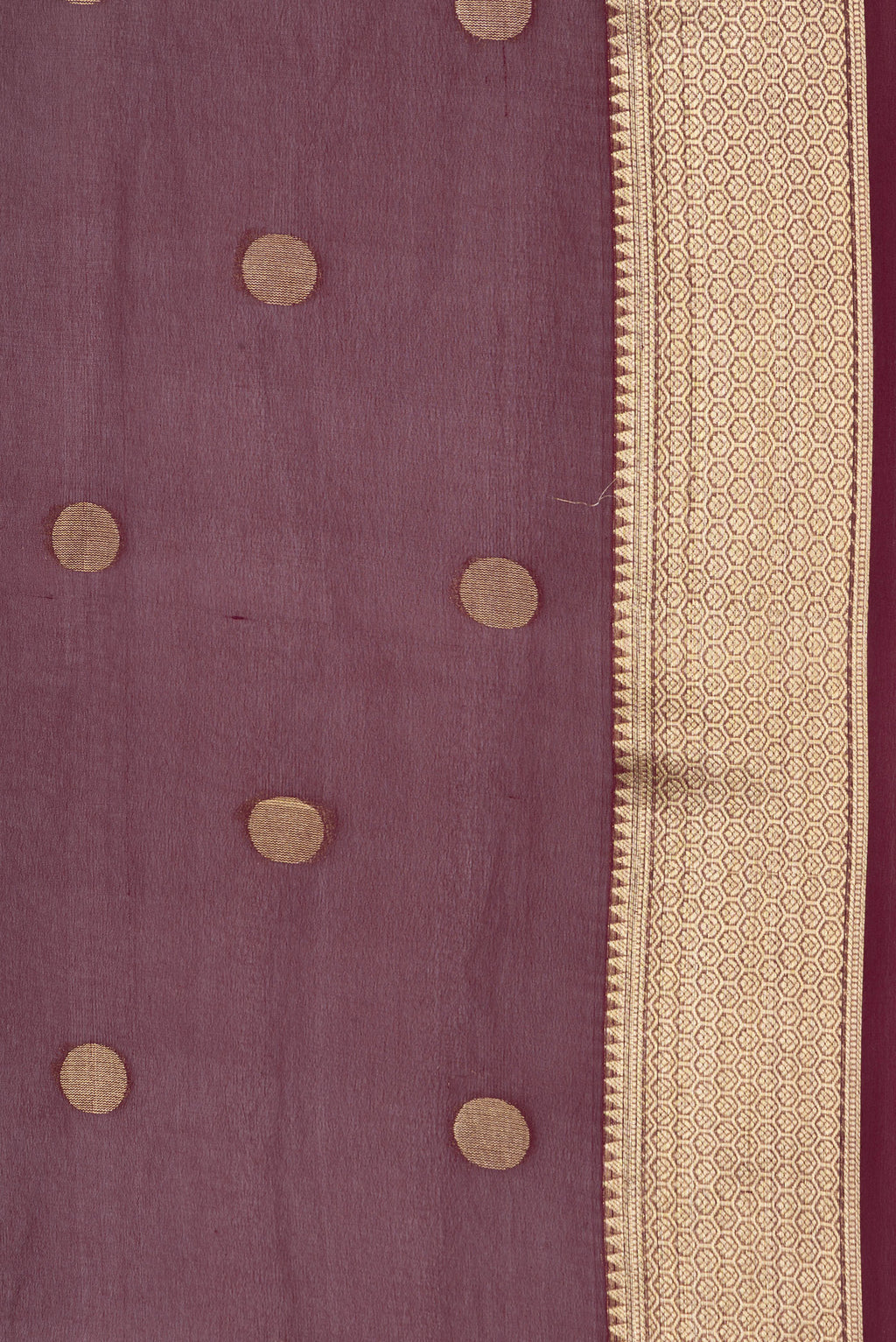 Border image of Maroon Dual Tone Georgette Saree with Zari Butta on the body and Zari Border. 
