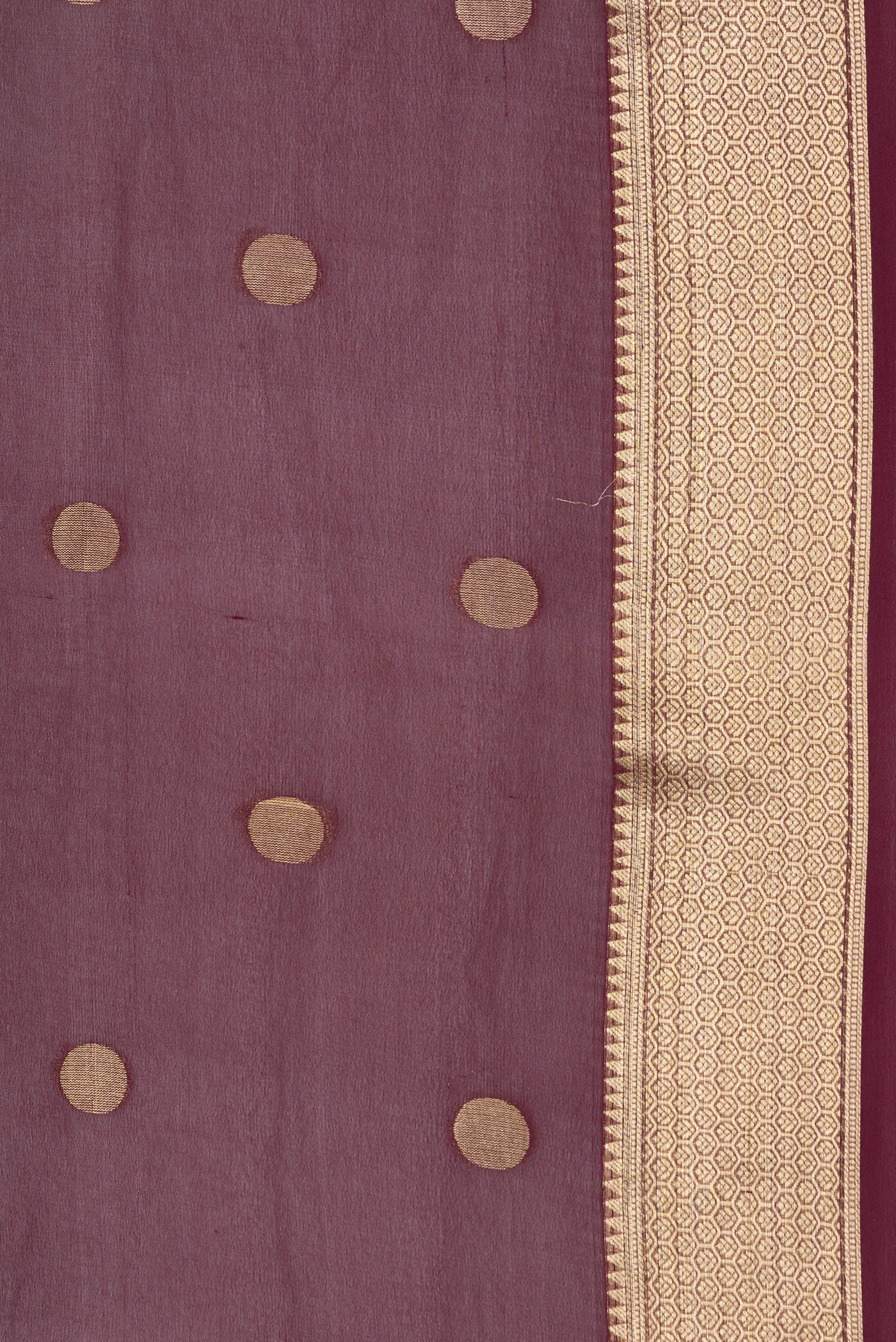 Border image of Maroon Dual Tone Georgette Saree with Zari Butta on the body and Zari Border. 
