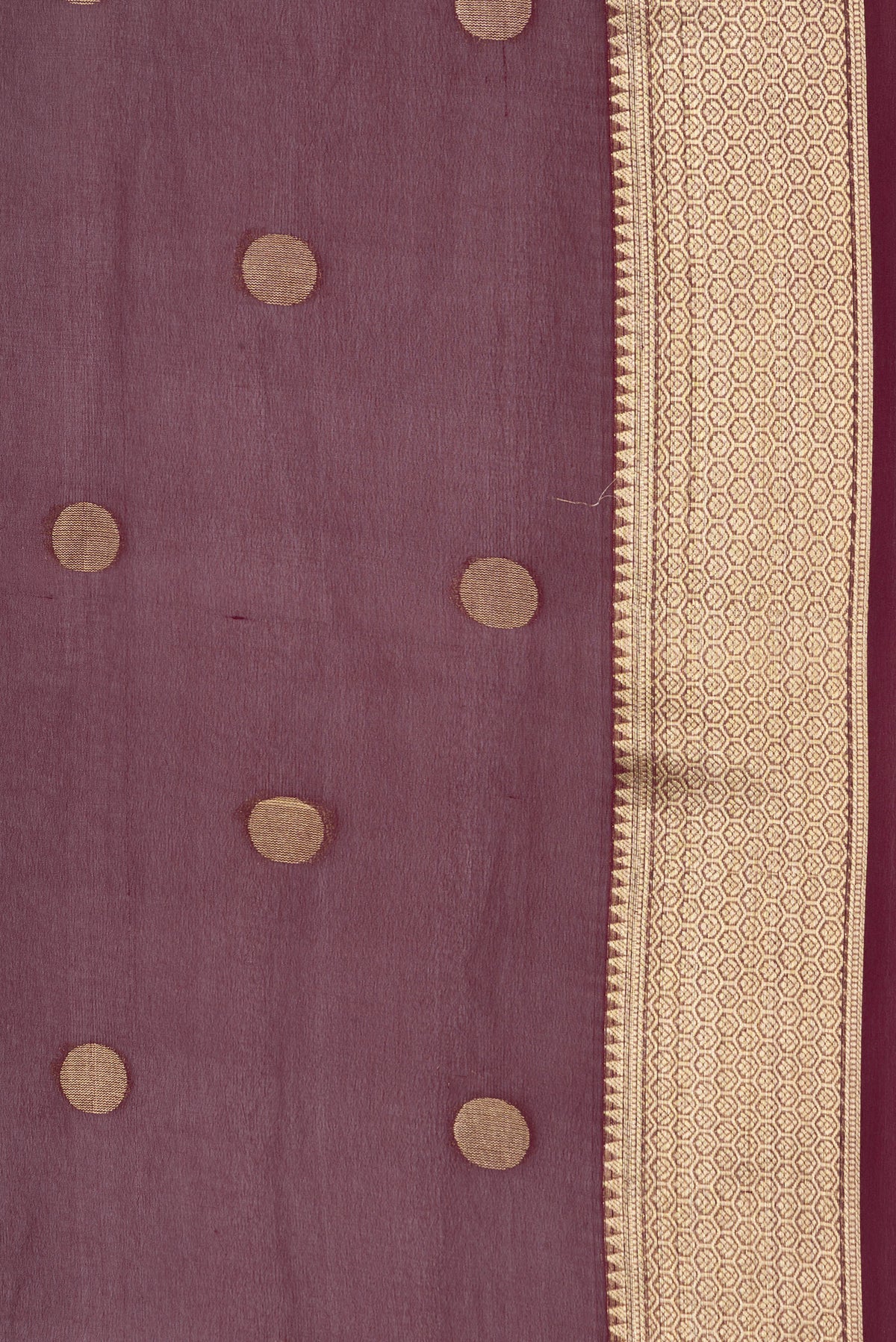 Border image of Maroon Dual Tone Georgette Saree with Zari Butta on the body and Zari Border. 