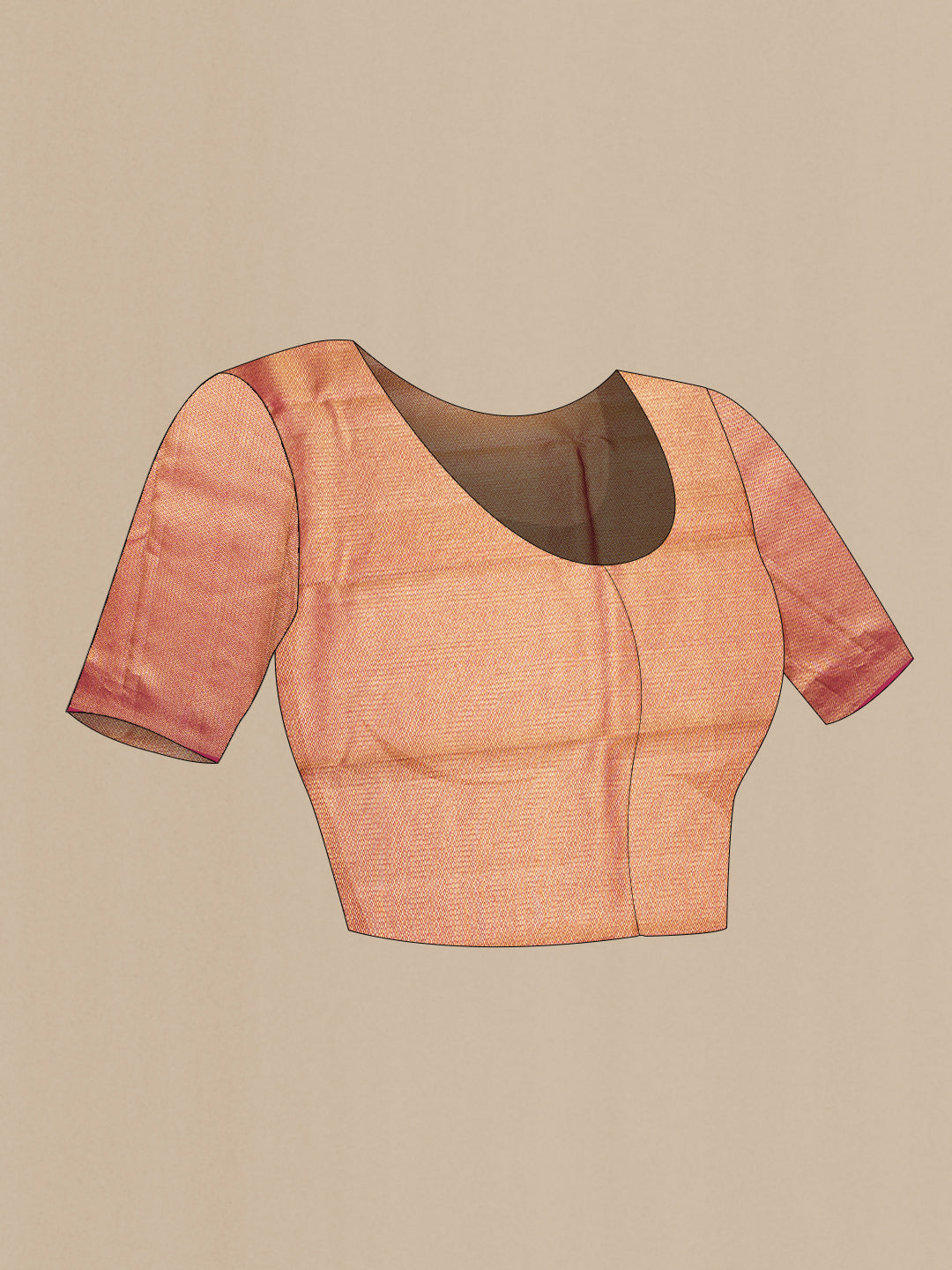 Close up image of the blouse of Pure Silk Maroon Kanchipuram Saree with Zari Butta on the body and Fancy Border. 