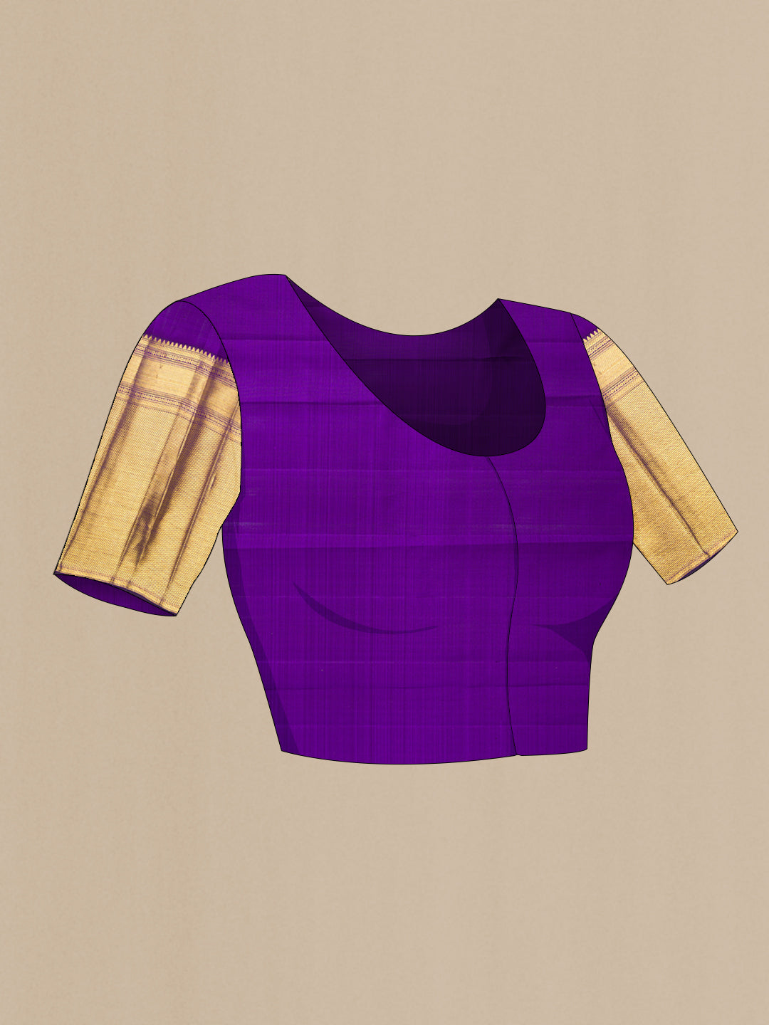 Close up image of the blouse of Yellow Kanchipuram Silk Saree with Zari Butta on the body and Fancy Border. 