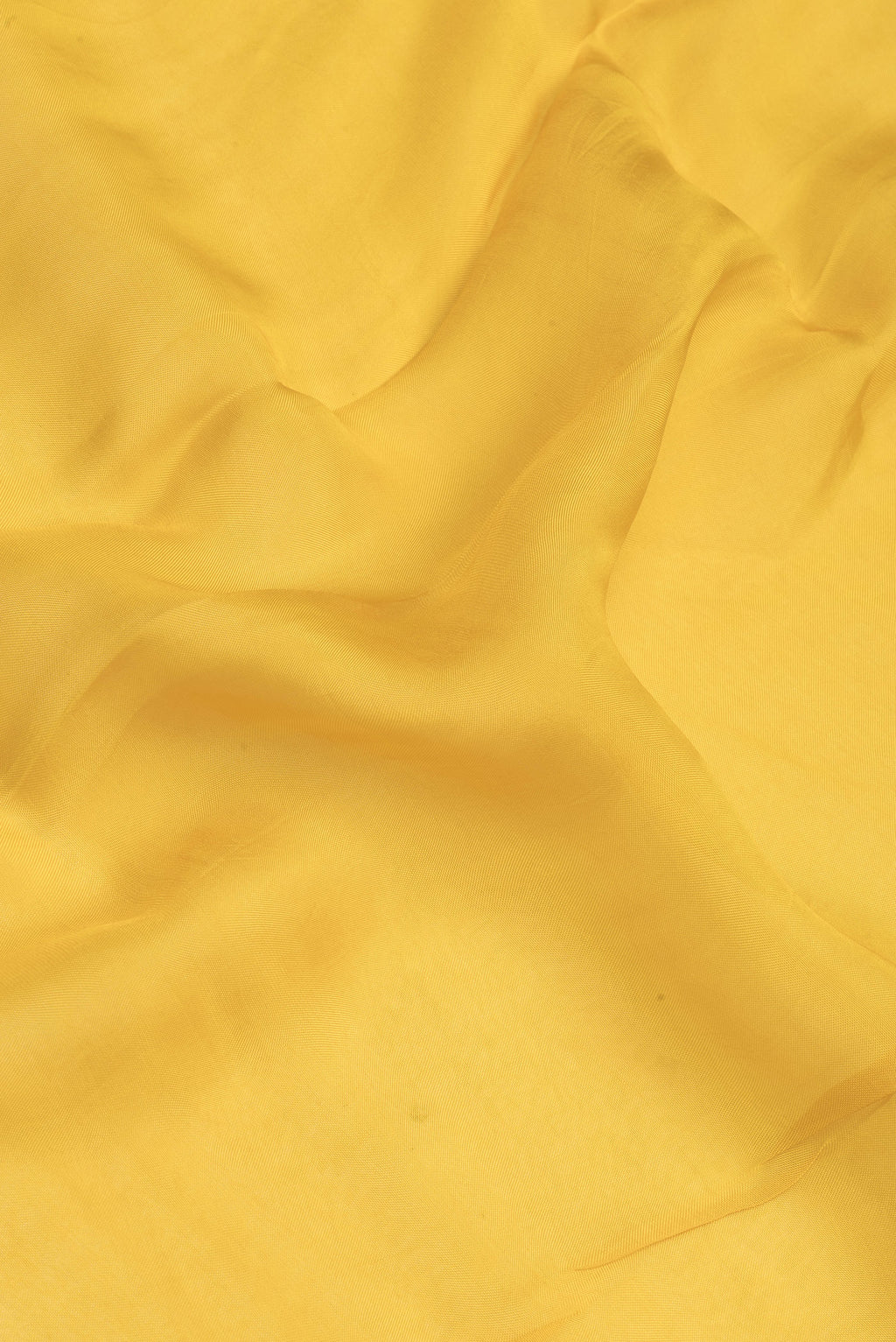 Close up of Yellow Organza Silk Saree with Plain Body and Embroidery Border.  displaying folds