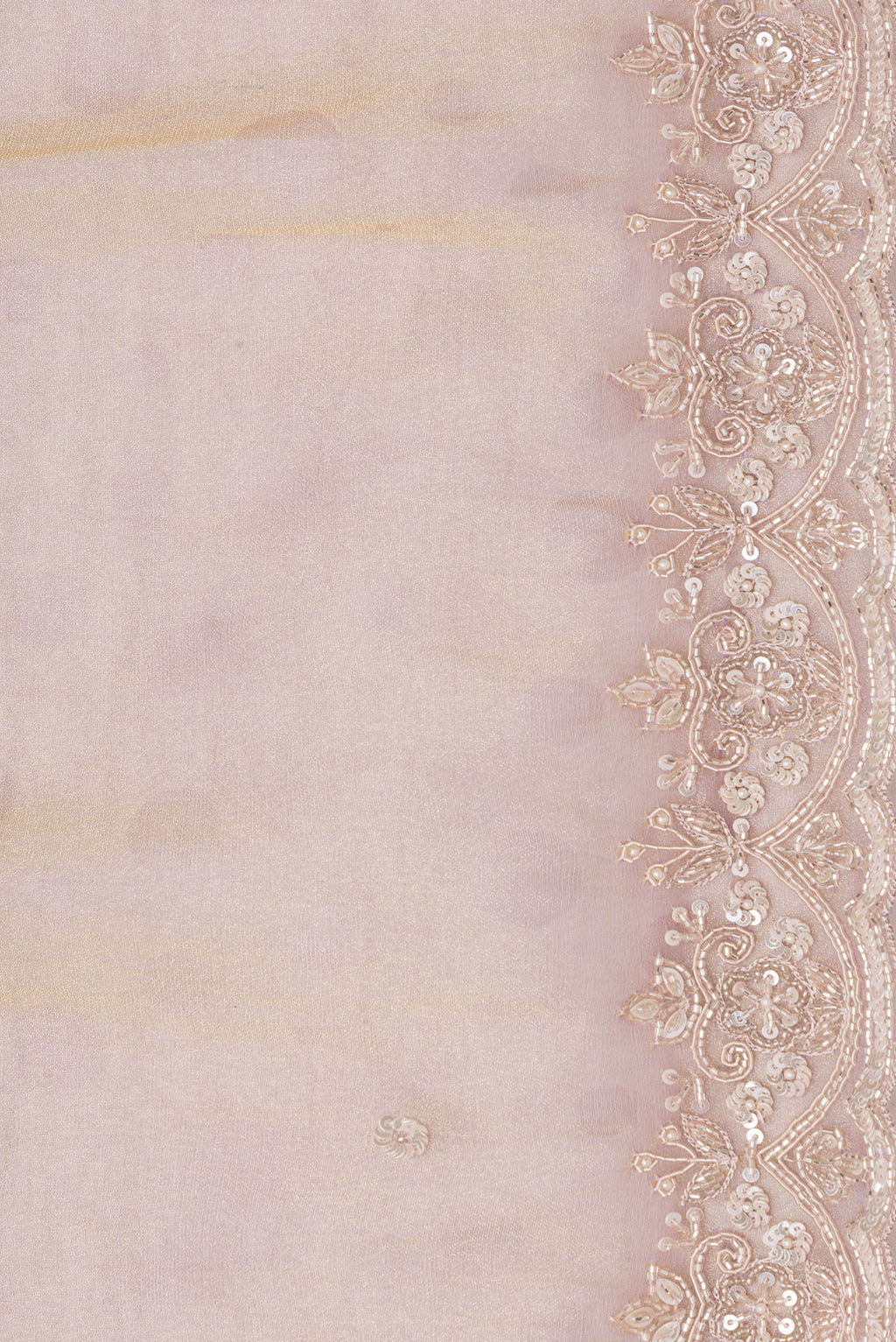 Border image of Gold Dual Tone Georgette Saree with Embroidery on the body and Sequin Border. 