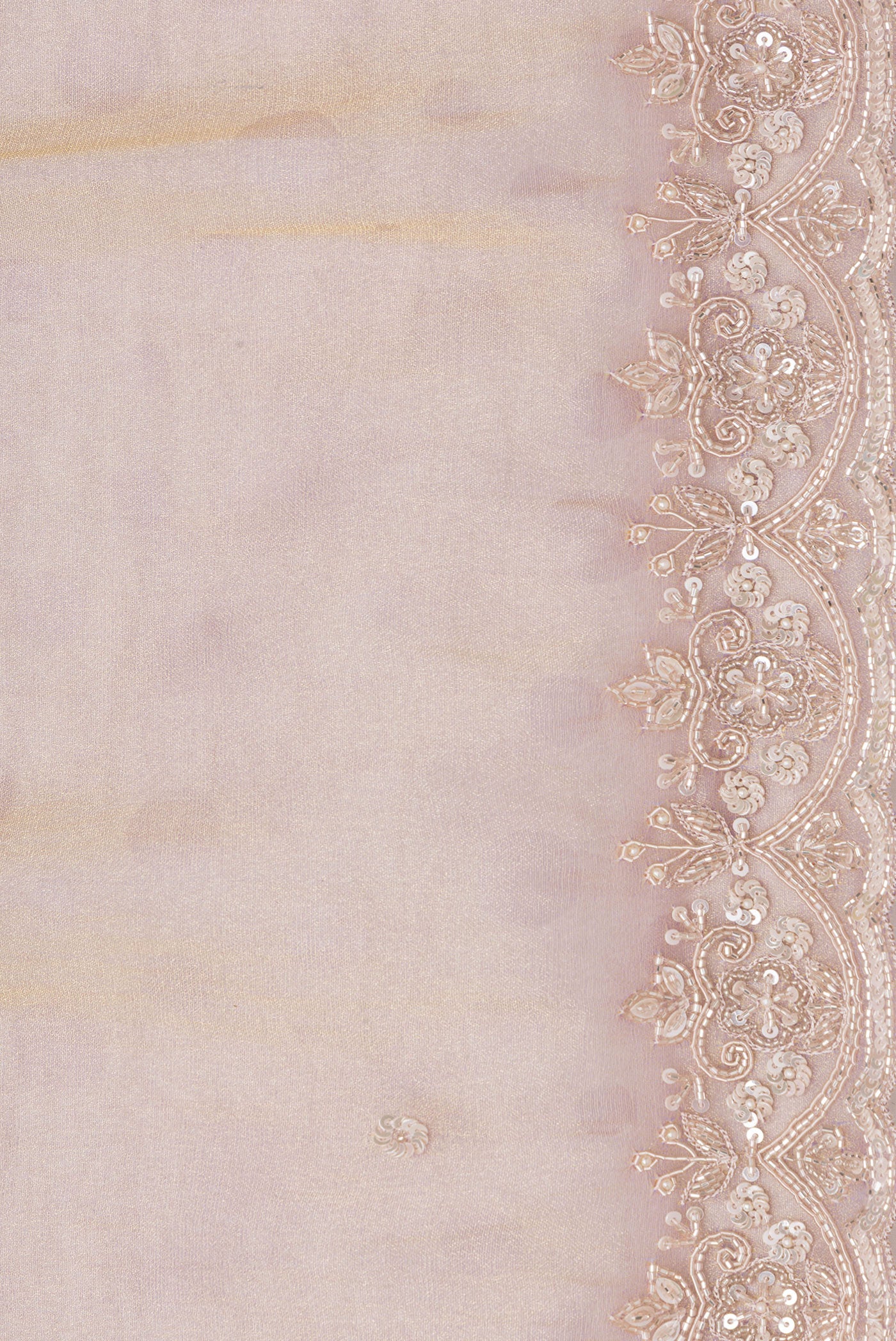 Border image of Gold Dual Tone Georgette Saree with Embroidery on the body and Sequin Border. 