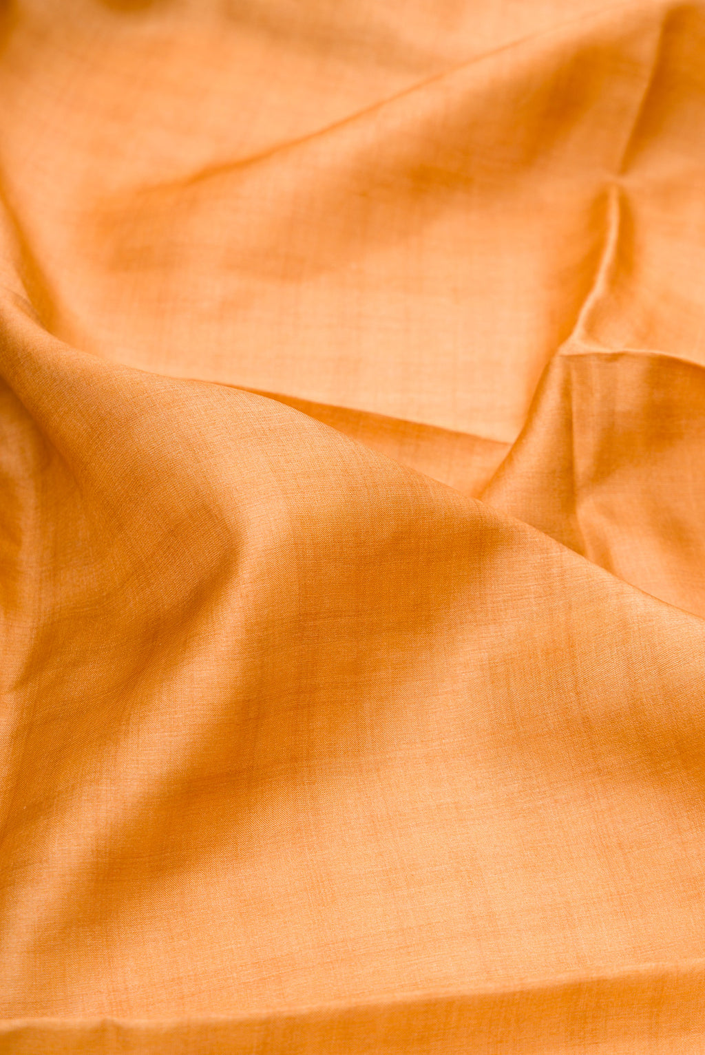 Close up of Sandal Tussar Silk Saree with Checked design on the body and Embroidery Border.  displaying folds