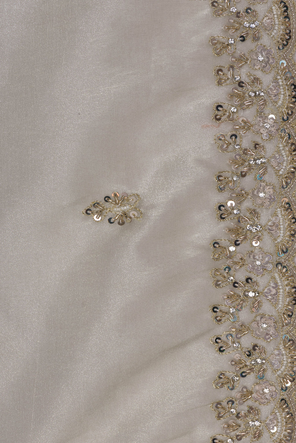 Border image of Pure Silk Beige Dual Tone Tussar Saree with Printed design on the body and Fancy Border. 