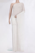 White Organza Saree with Embroidered on the body and Sequin Border.  displayed on a mannequin