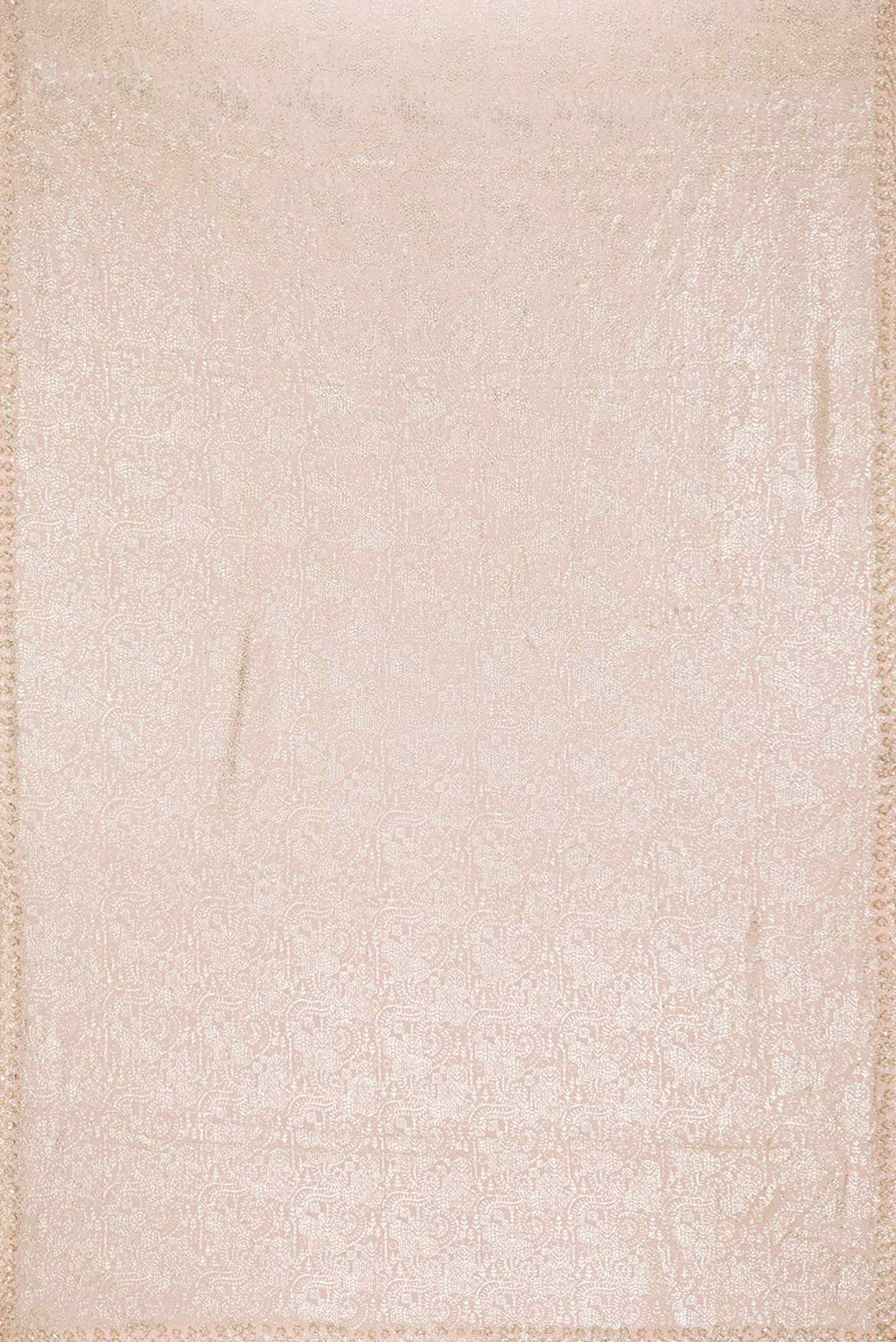 Flat view of Peach Dual Tone Georgette Saree with Embroidered on the body and Sequin Border. 