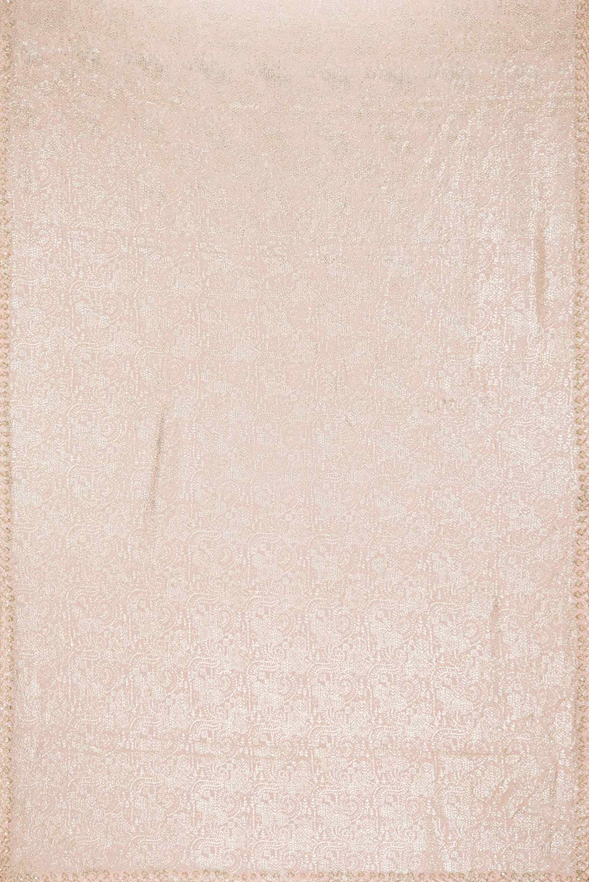Flat view of Peach Dual Tone Georgette Saree with Embroidered on the body and Sequin Border. 