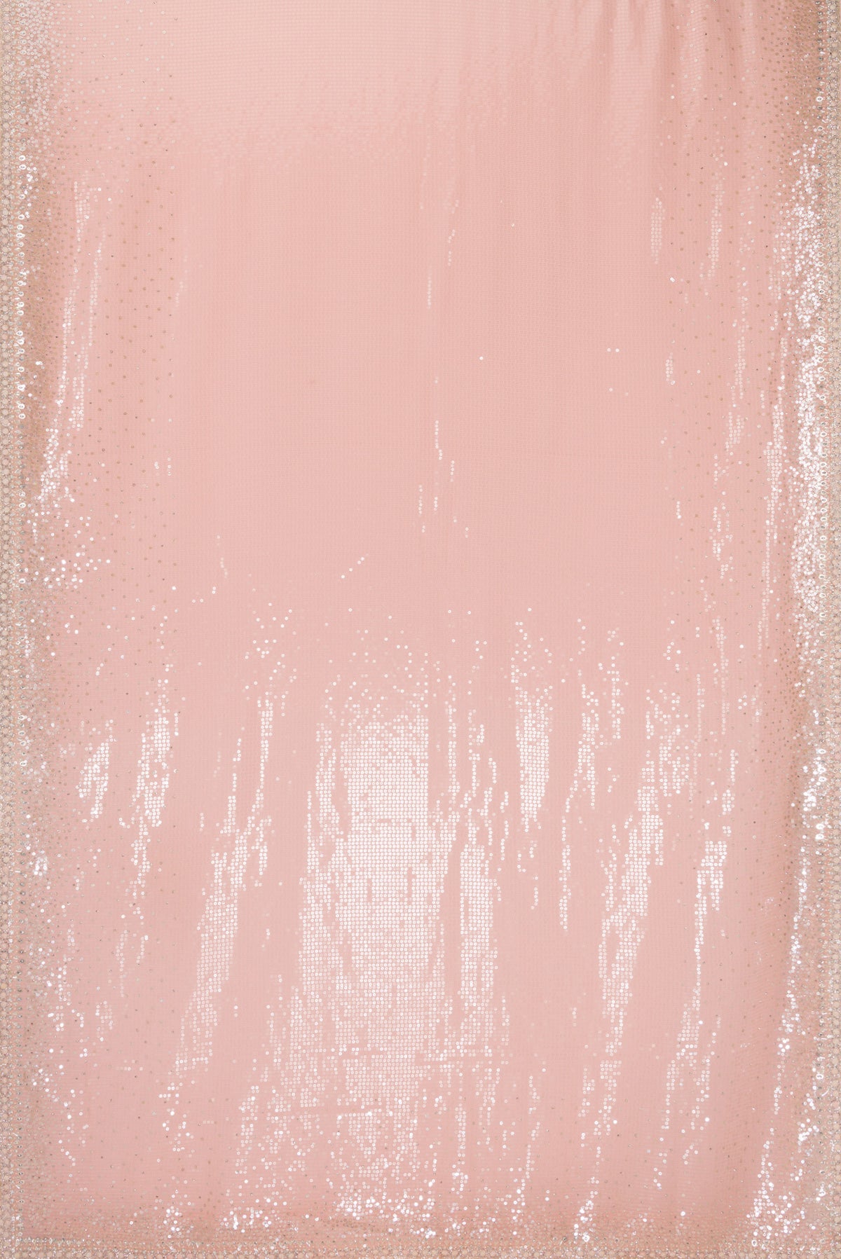 Flat view of Golden Peach Georgette Saree with Embroidered on the body and Sequin Border. 