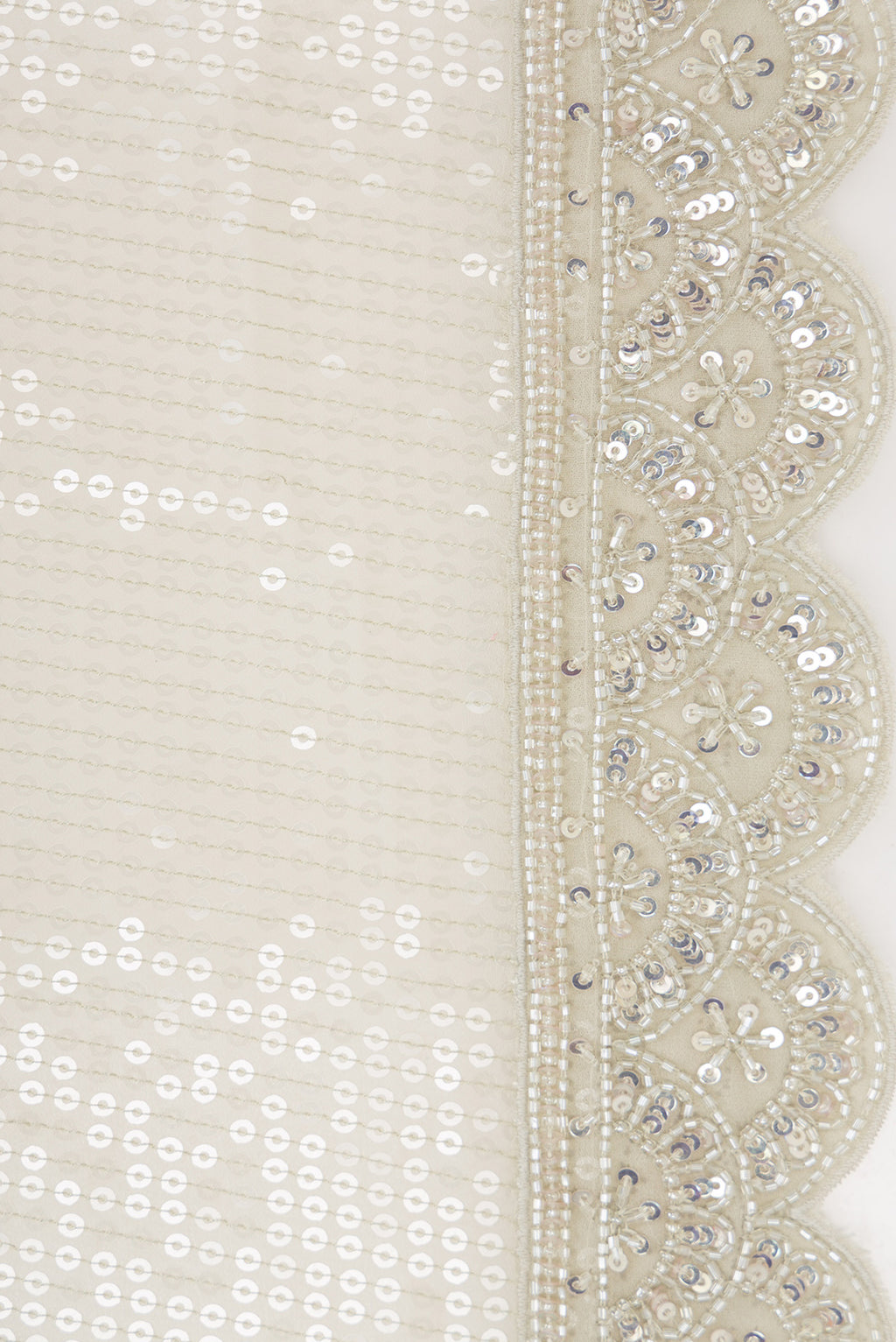 Border image of Beige Dual Tone Mysore Georgette Saree with Embroidered on the body and Sequin Border. 