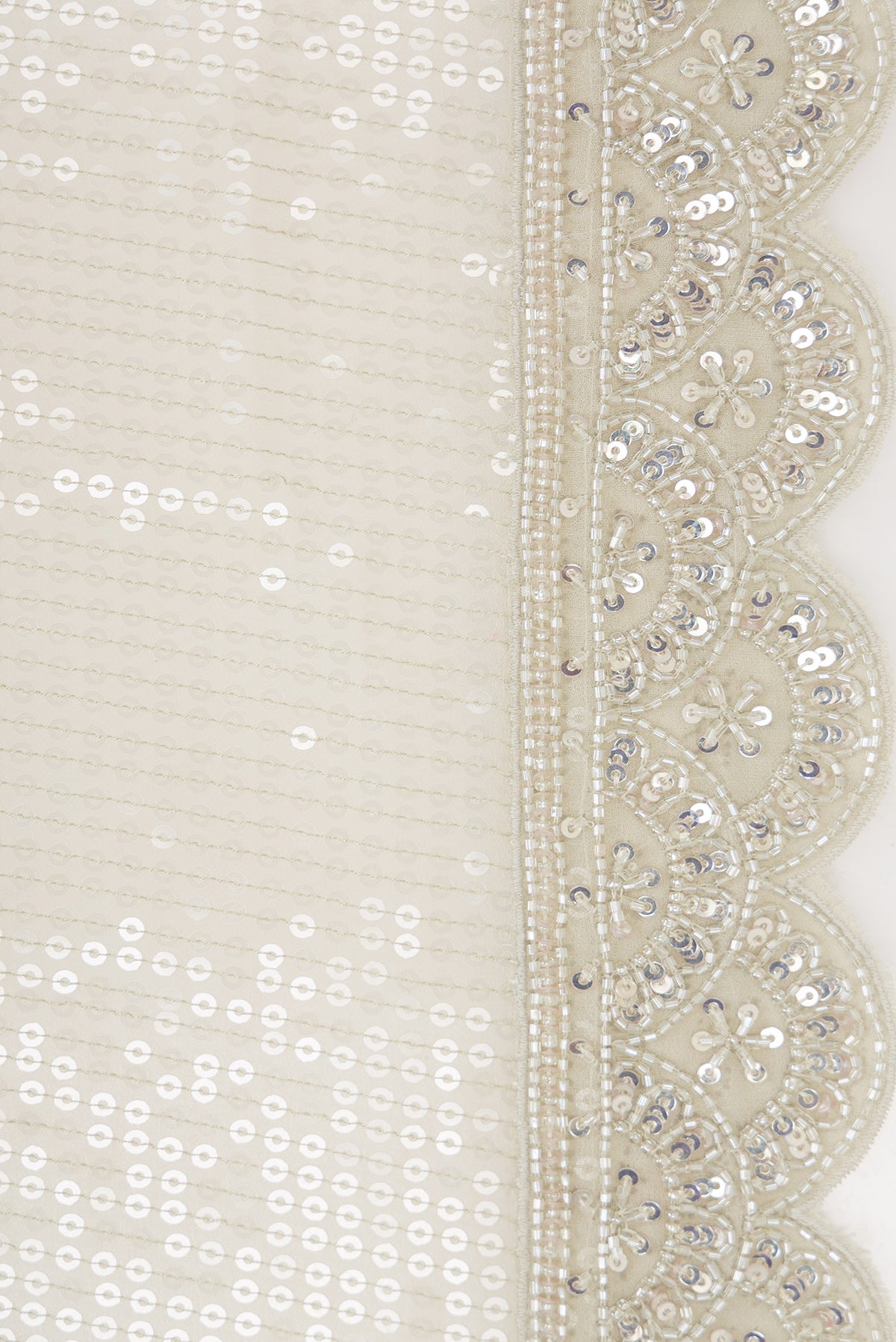 Border image of Beige Dual Tone Mysore Georgette Saree with Embroidered on the body and Sequin Border. 
