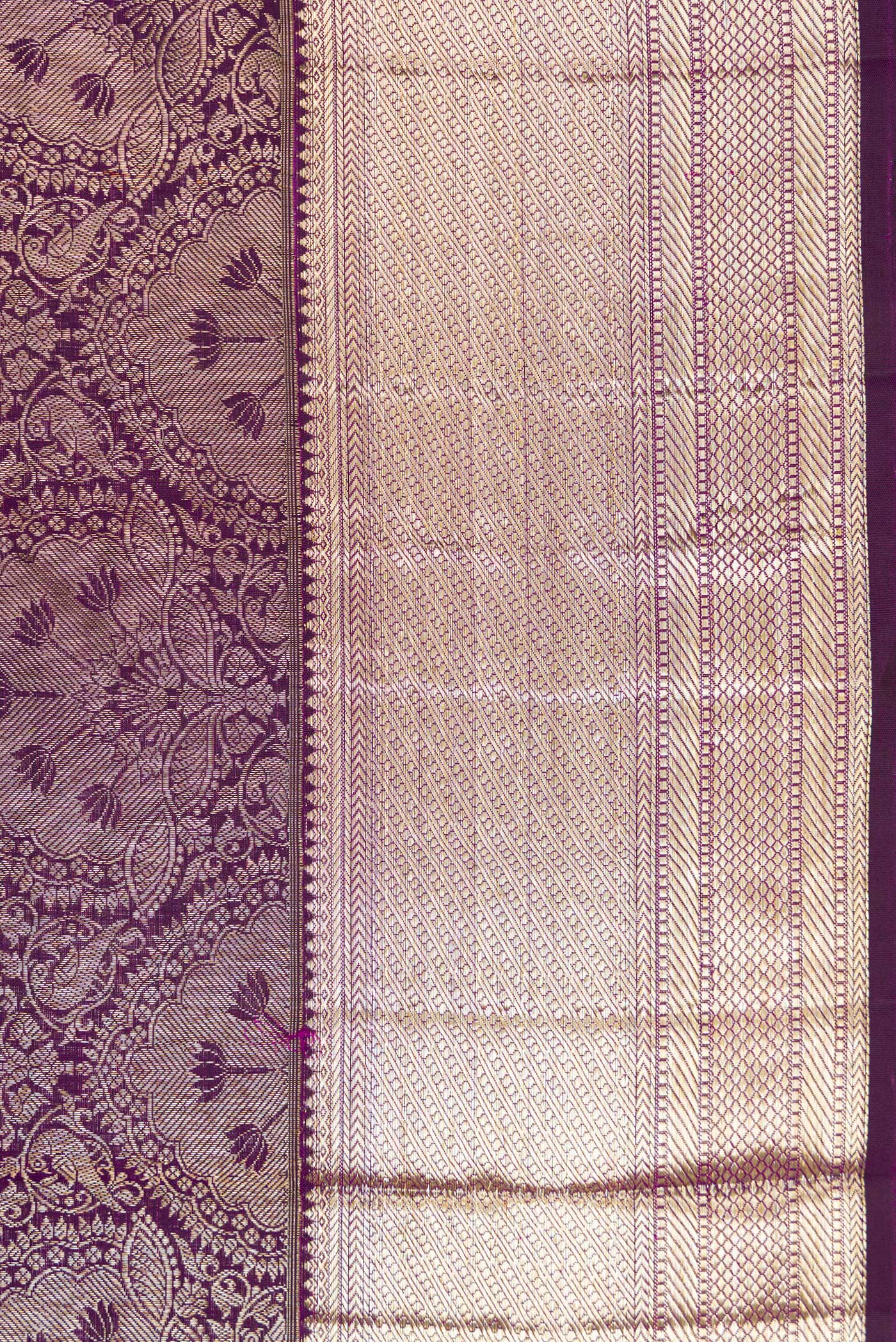 Border image of Purple Dual Tone Kanchipuram Silk Saree with Zari Brocade on the body and Zari Border. 