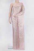 Pink Dual Tone Organza Saree with Zari Brocade on the body and Embroidery Border.  displayed on a mannequin