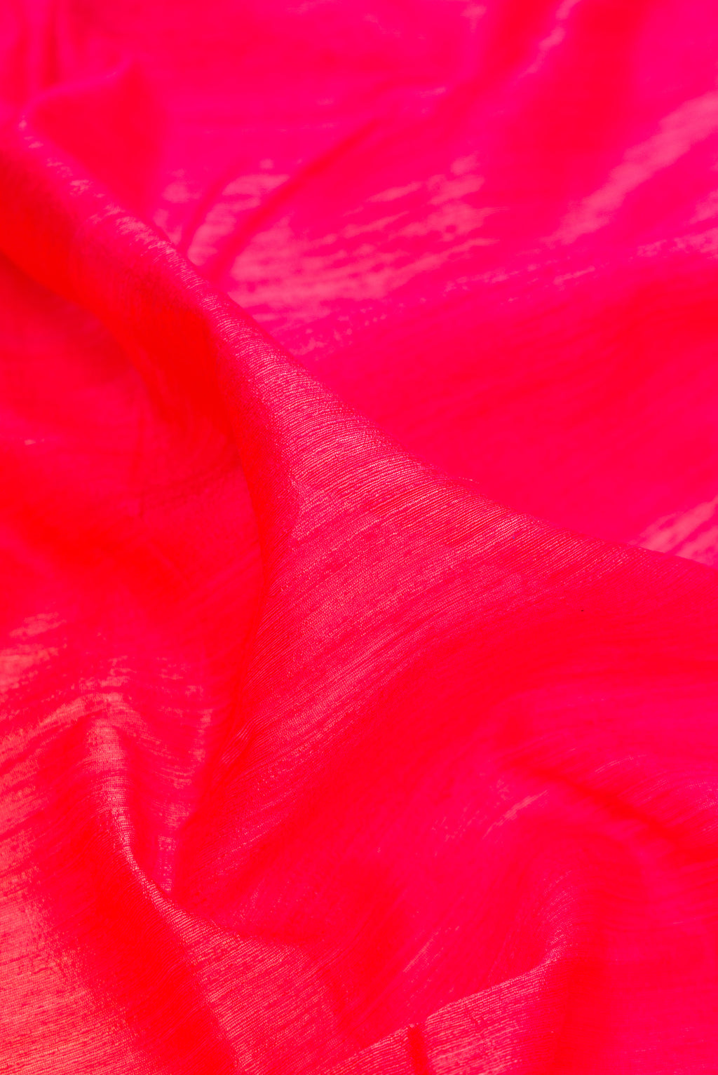 Close up of Pure Silk Multi Color Tussar Saree with Plain Body and Without Border.  displaying folds
