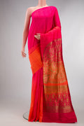 Pure Silk Multi Color Tussar Saree with Plain Body and Without Border.  displayed on a mannequin