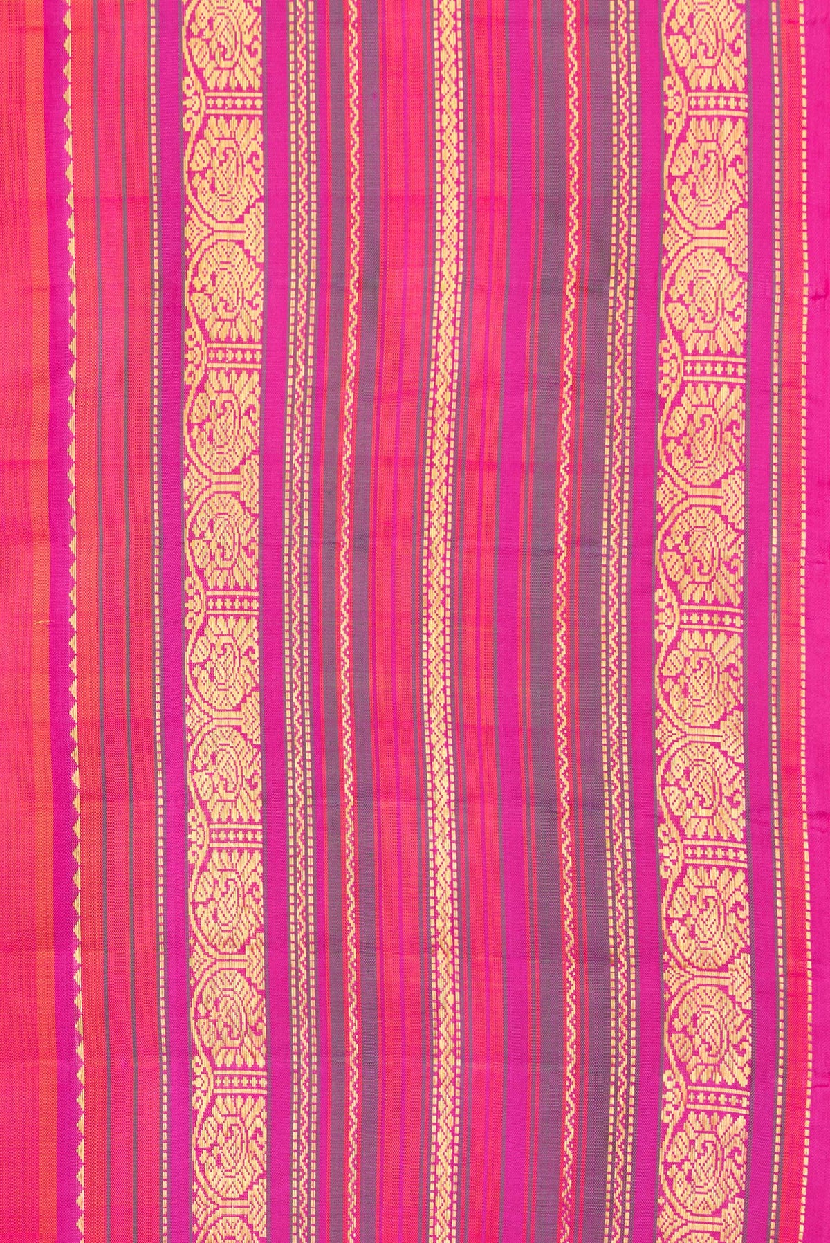 Border image of Pure Silk Pink Dual Tone Kanjivaram Saree with Zari Butta on the body and Zari Border. 