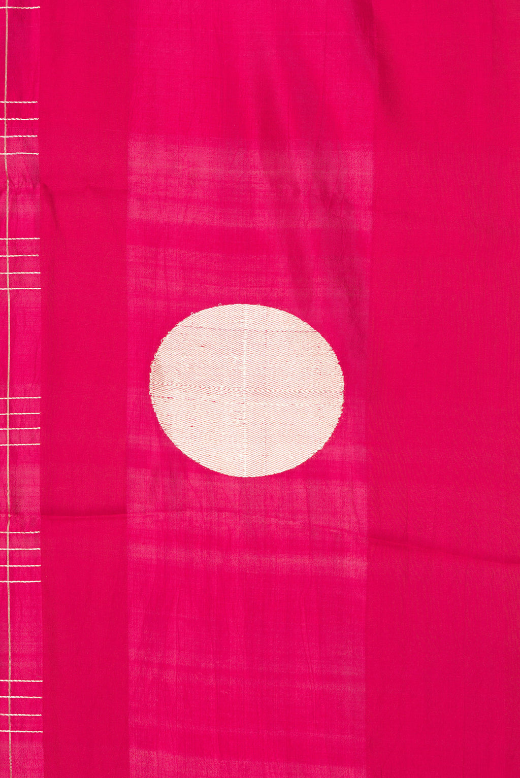 Border image of Pure Silk Dark Pink Dual Tone Tussar Saree with Checked design on the body and Fancy Border. 