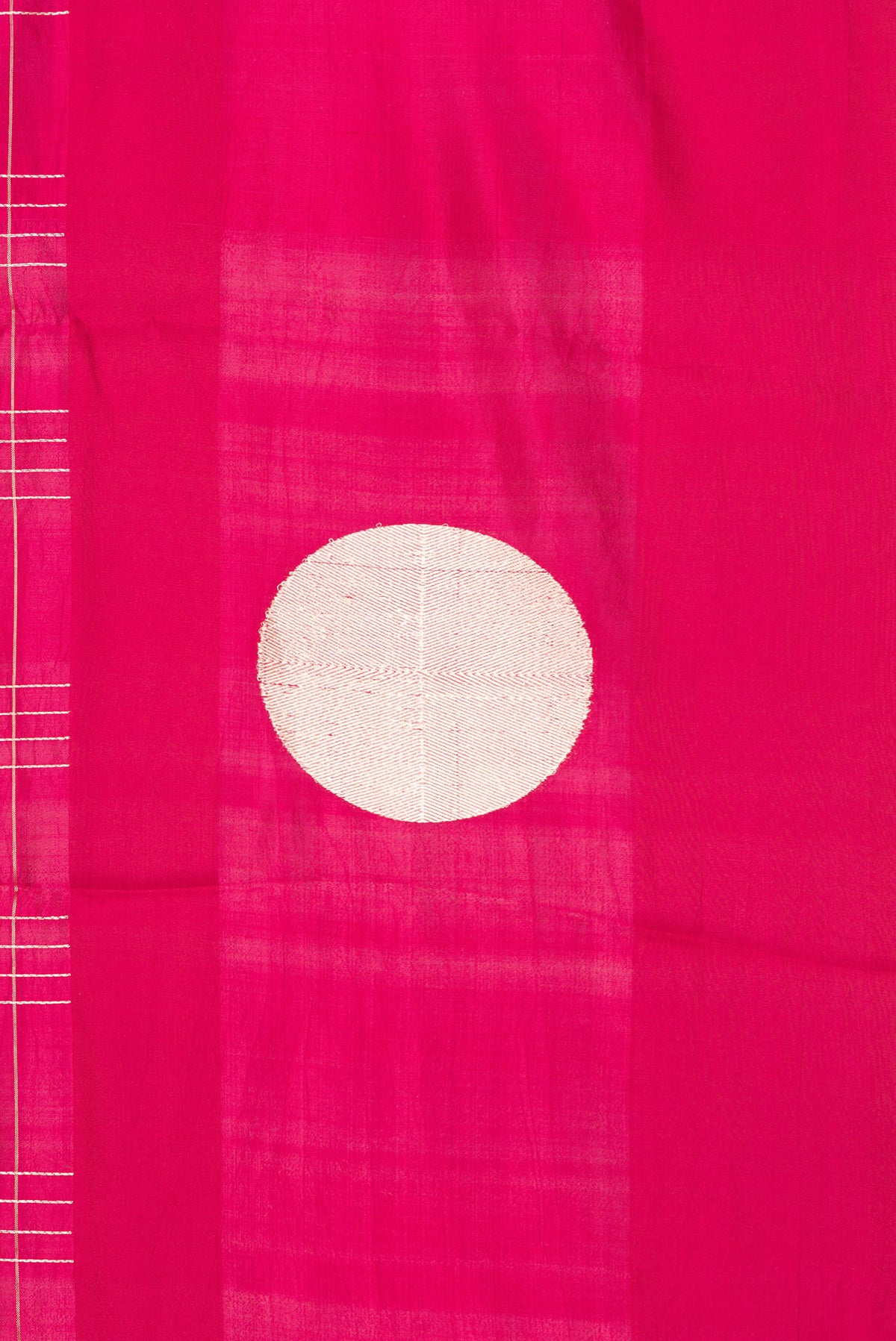Border image of Pure Silk Dark Pink Dual Tone Tussar Saree with Checked design on the body and Fancy Border. 