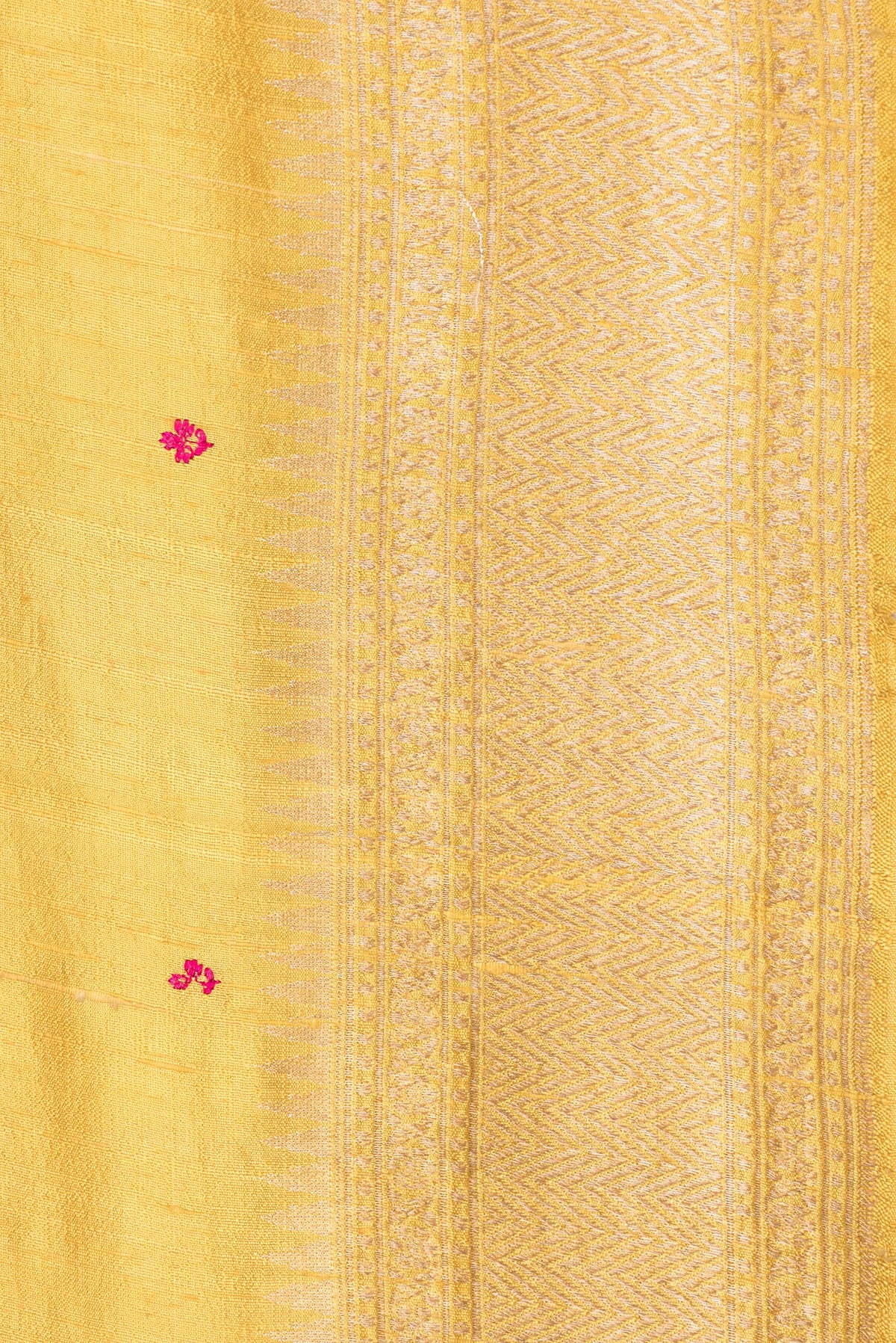Border image of Pure Silk Sandal Dual Tone Raw Saree with Embroidery on the body and Zari Border. 
