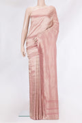 Pink Dual Tone Banarasi Georgette Saree with Zari Brocade on the body and Zari Border.  displayed on a mannequin