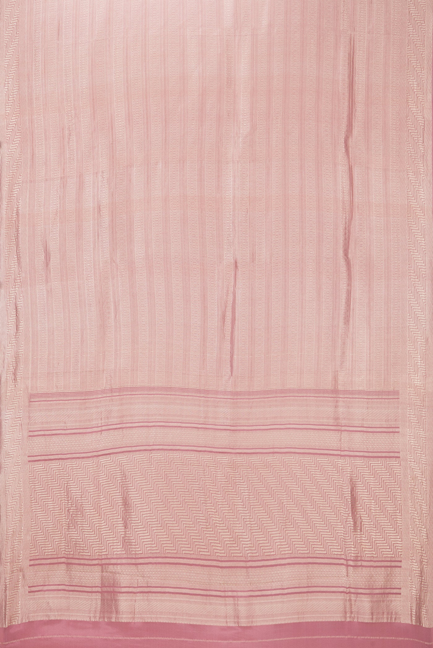 Flat view of Pink Dual Tone Banarasi Georgette Saree with Zari Brocade on the body and Zari Border. 