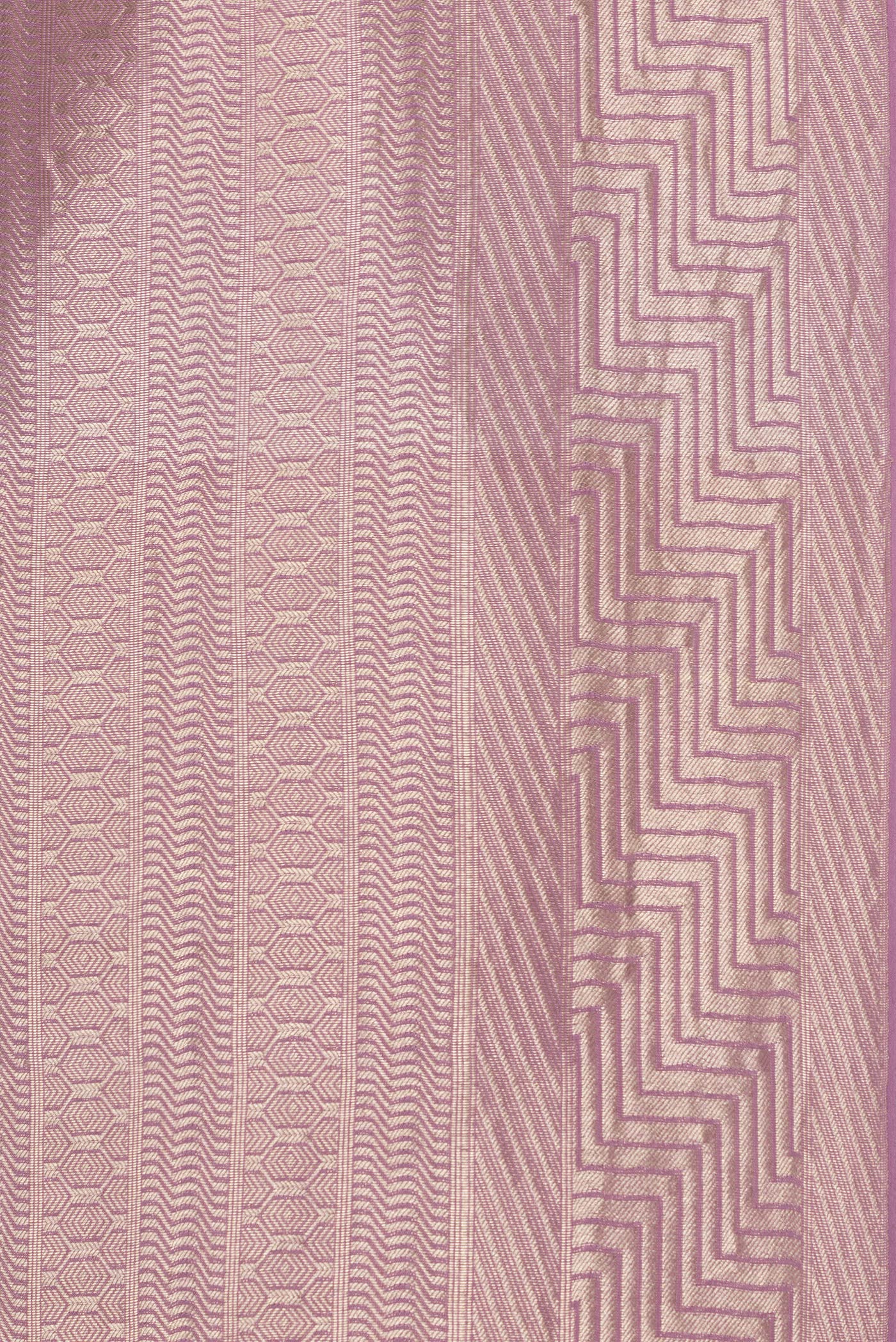 Border image of Lavender Dual Tone Banarasi Georgette Saree with Zari Brocade on the body and Zari Border. 
