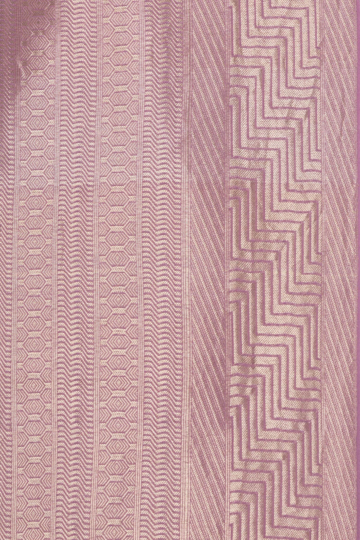 Border image of Lavender Dual Tone Banarasi Georgette Saree with Zari Brocade on the body and Zari Border. 
