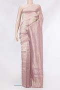 Lavender Dual Tone Banarasi Georgette Saree with Zari Brocade on the body and Zari Border.  displayed on a mannequin
