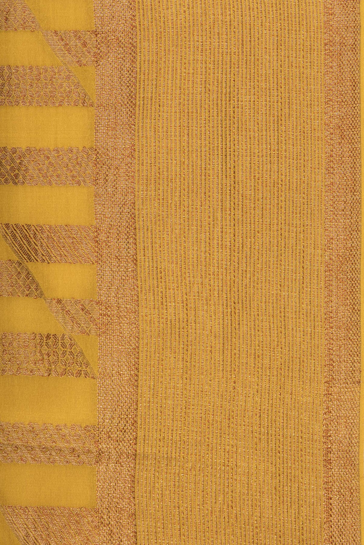 Border image of Mustard Dual Tone Banarasi Georgette Saree with Zari Brocade on the body and Zari Border. 