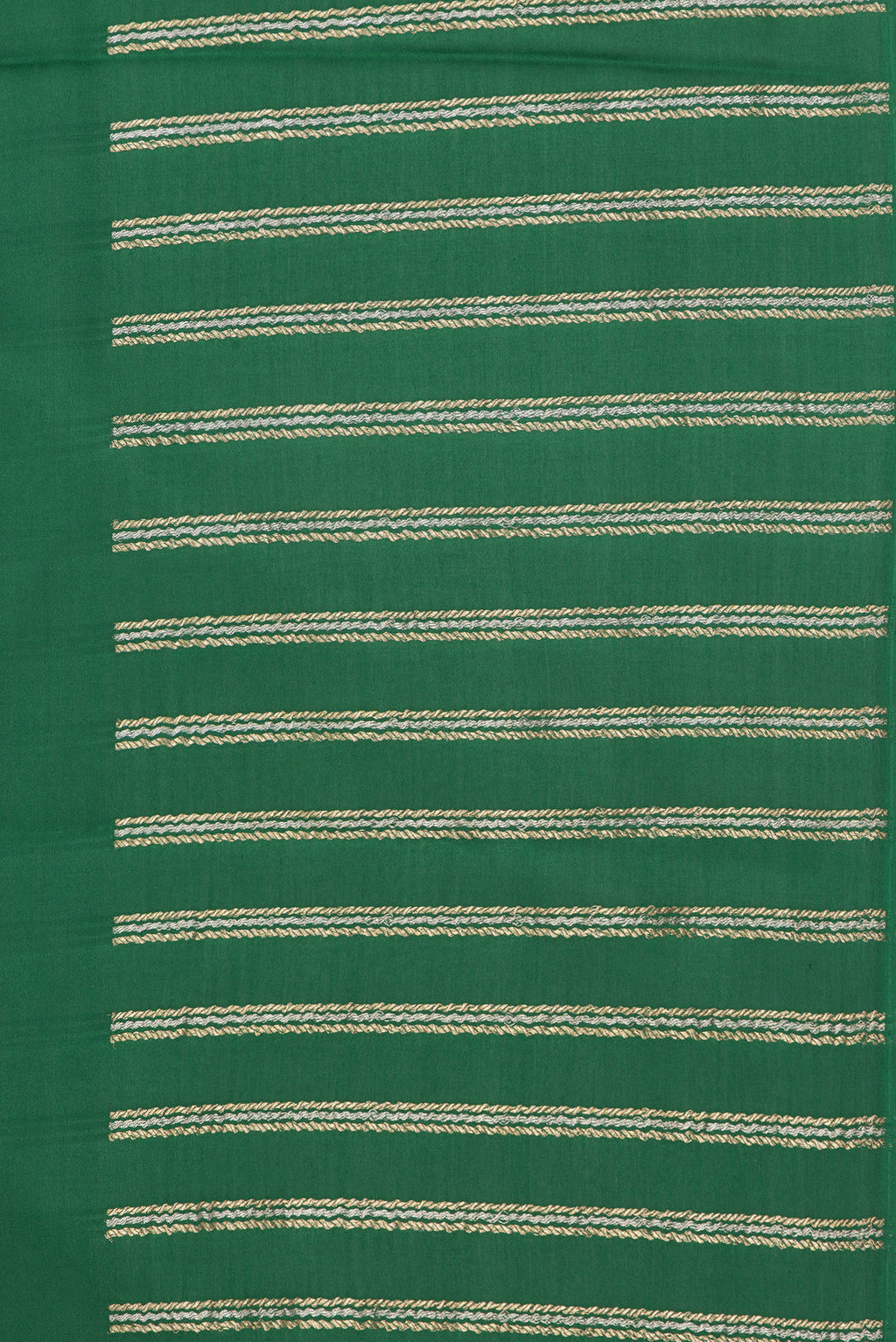 Border image of Green Georgette Saree with Plain Body and Fancy Border. 