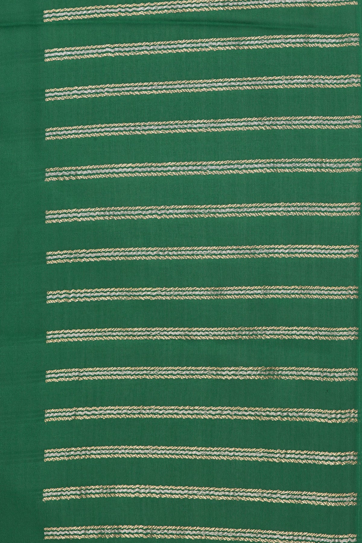 Border image of Green Georgette Saree with Plain Body and Fancy Border. 