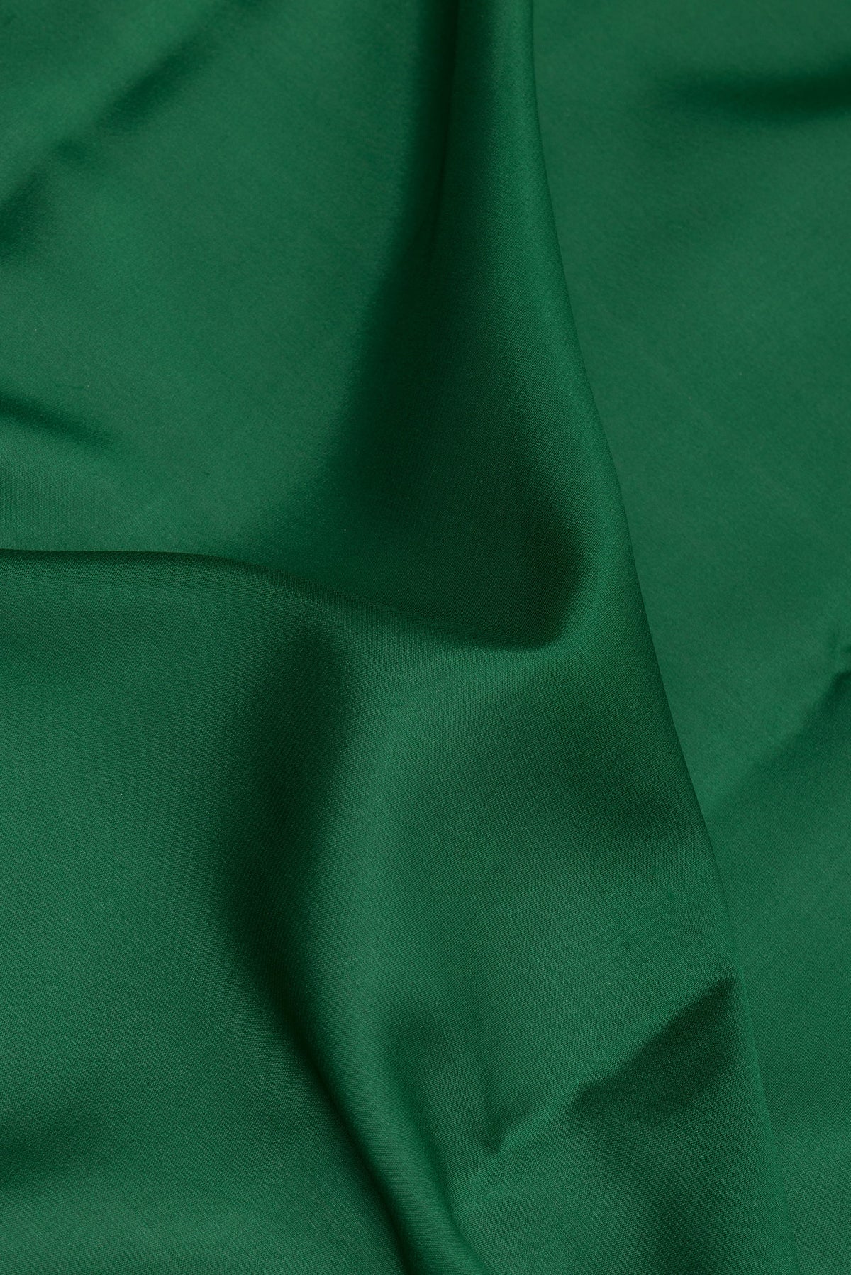 Close up of Green Georgette Saree with Plain Body and Fancy Border.  displaying folds